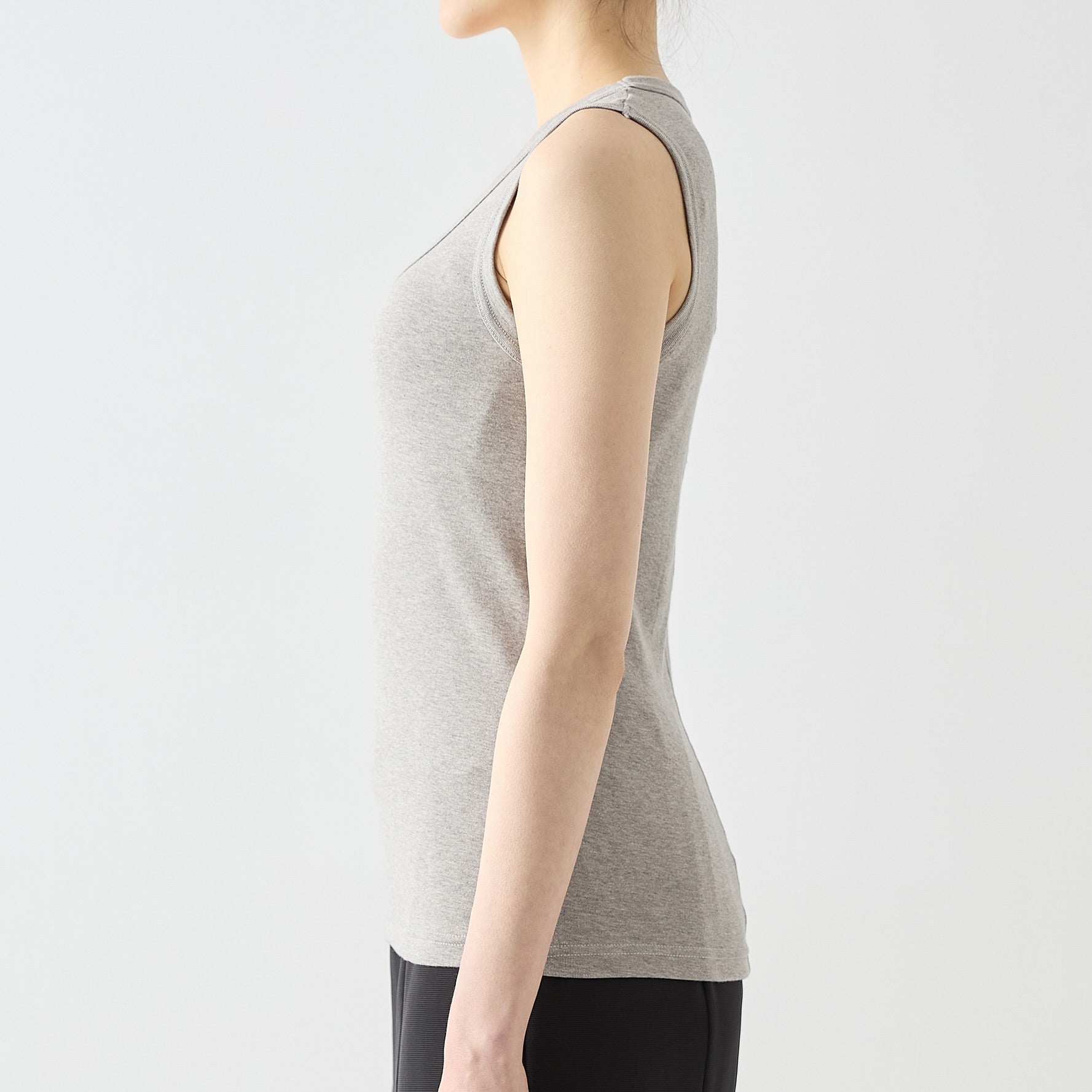 WOMENS リブ タンクトップ HEATHER GRAY
