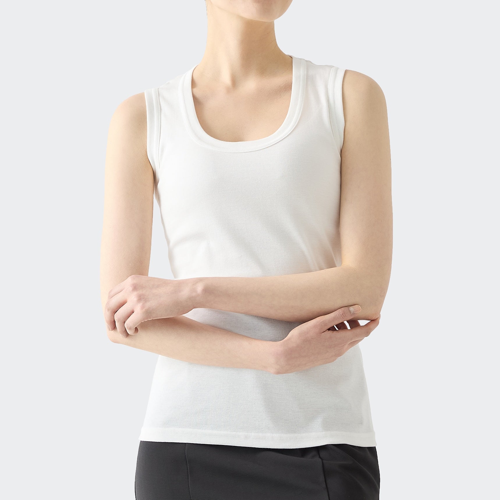 WOMENS リブ タンクトップ WHITE