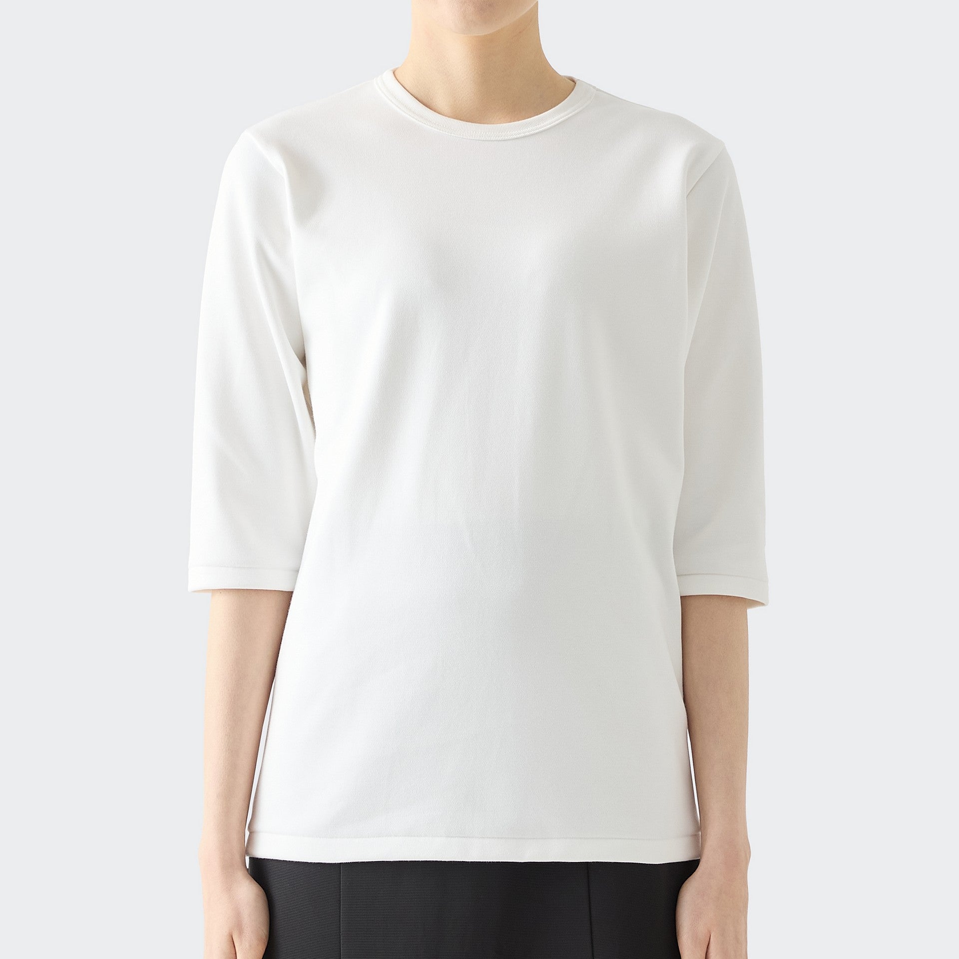 WOMENS ヘビー 7分袖 クルーネックTシャツ WHITE