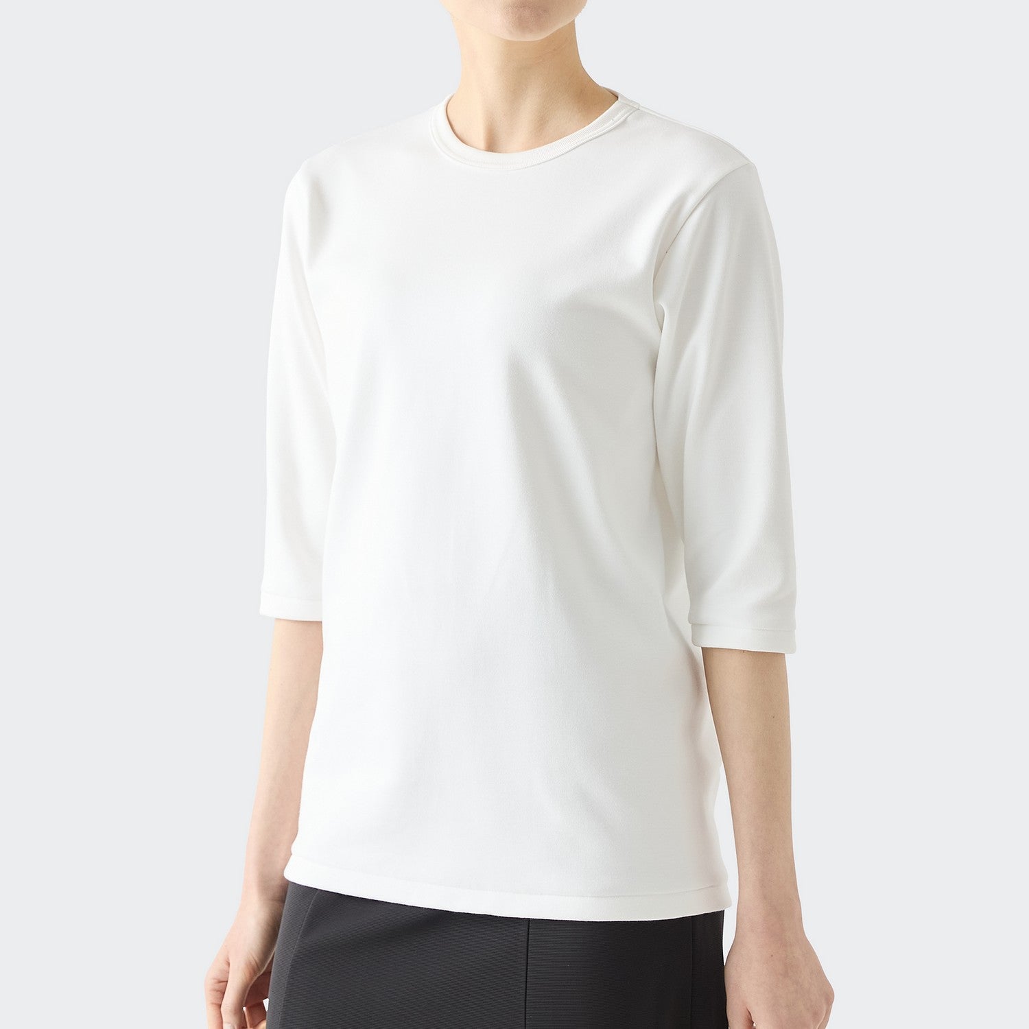 WOMENS ヘビー 7分袖 クルーネックTシャツ WHITE