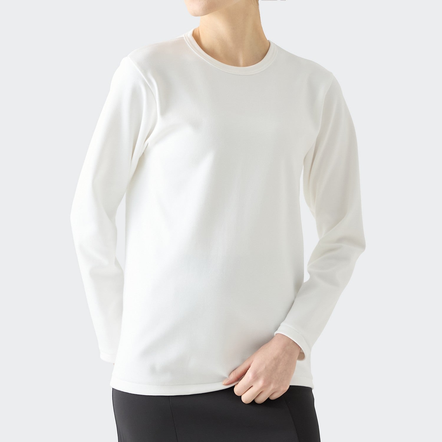 WOMENS Heavy Long Sleeve Crew Neck T-Shirt ORGANIC