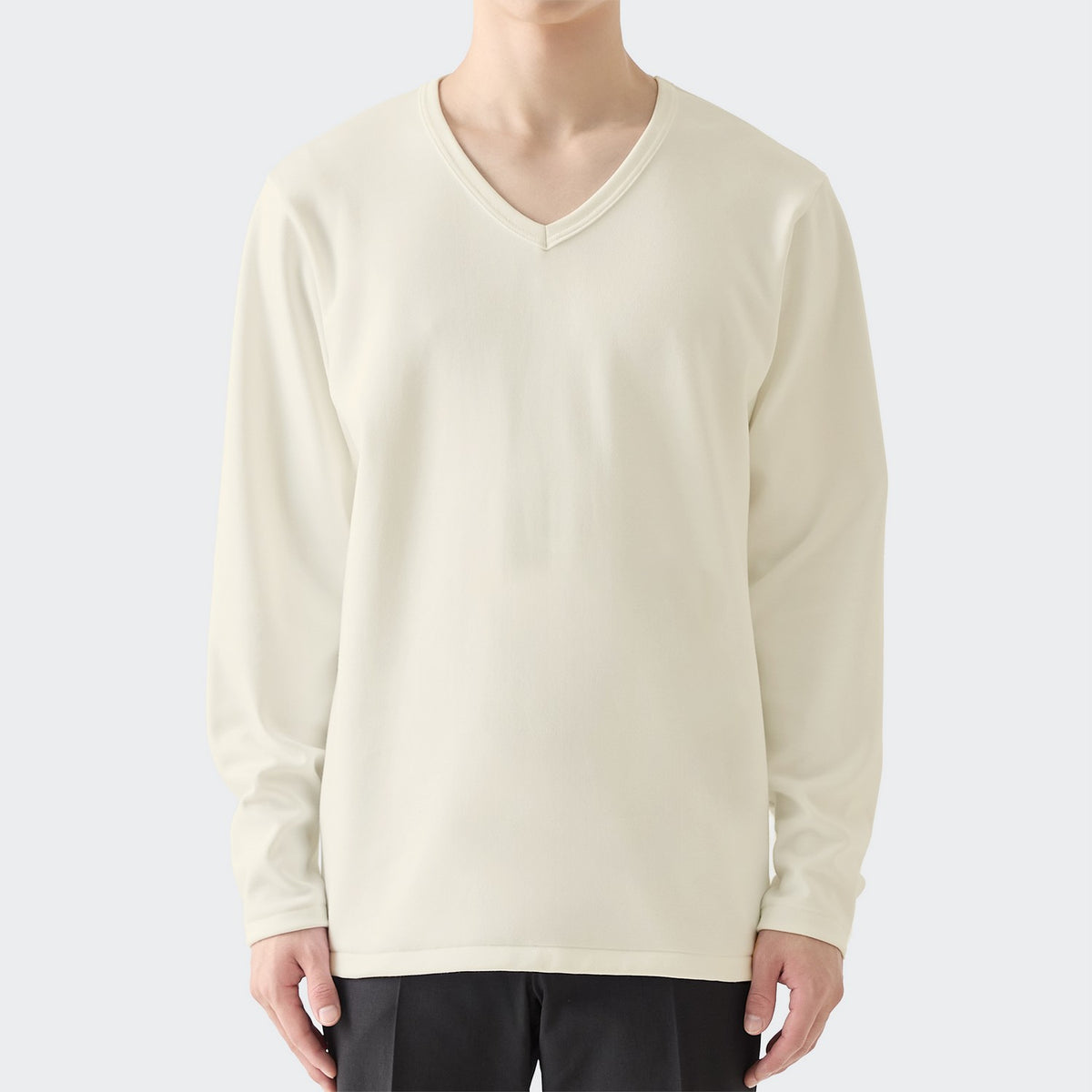 MENS ヘビー 長袖 VネックTシャツ ORGANIC | 高級無地Tシャツ専門店 