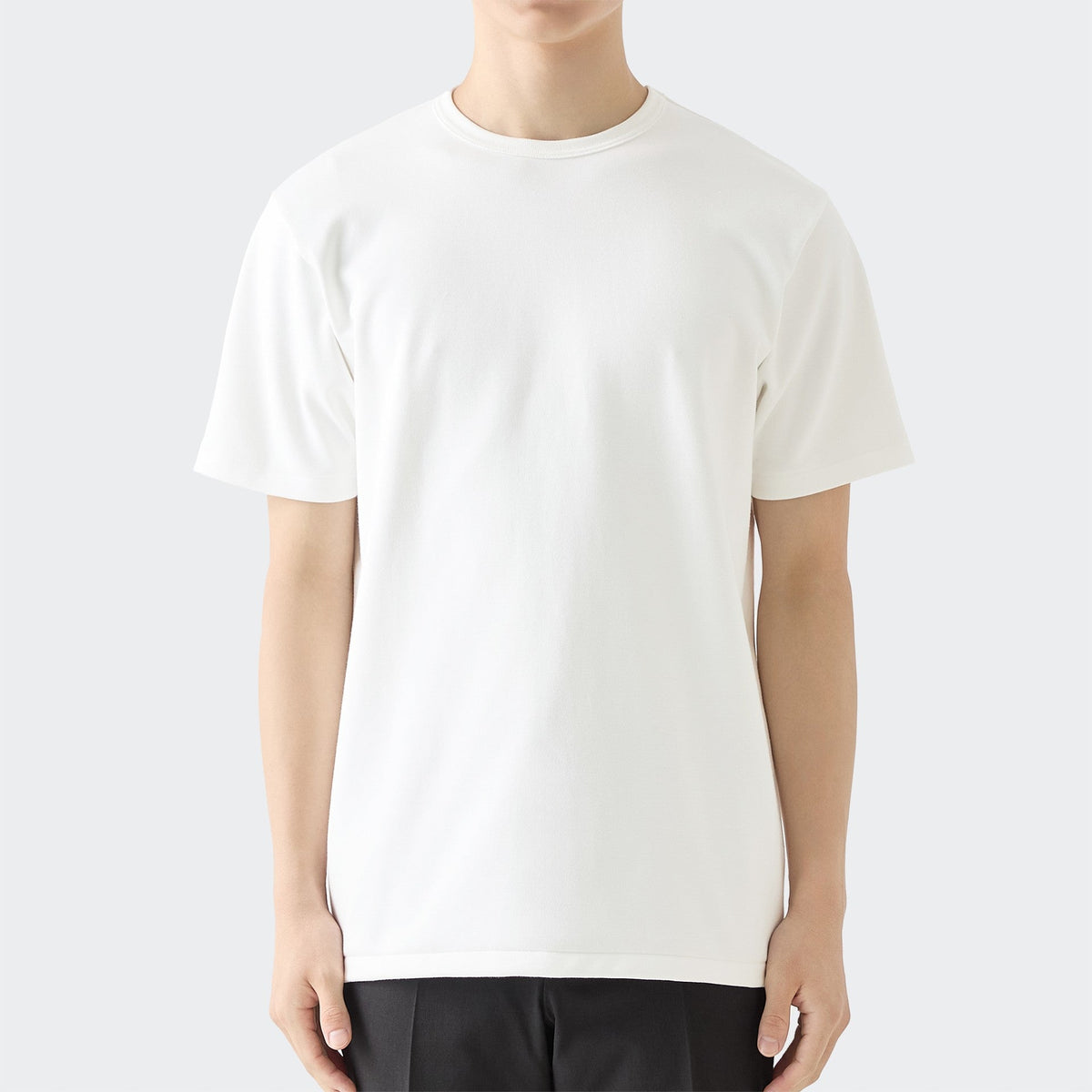 MENS ヘビー 半袖 クルーネックTシャツ WHITE | 高級無地Tシャツ専門店 