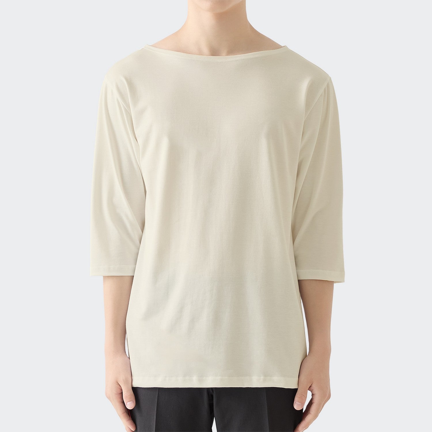 MENS ベーシック 7分袖 ボートネックTシャツ ORGANIC