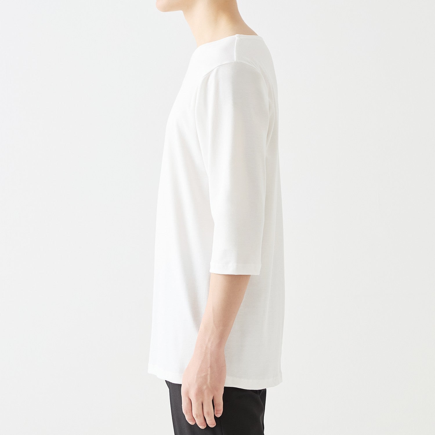 MENS ベーシック 7分袖 ボートネックTシャツ ORGANIC