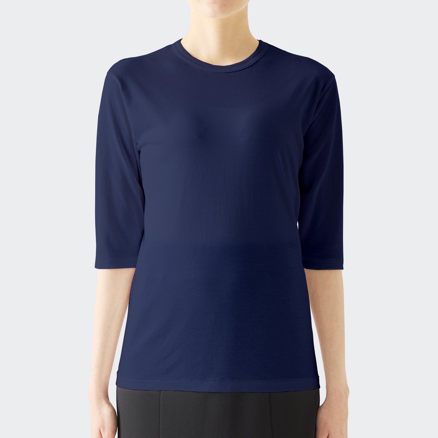 WOMENS ベーシック 7分袖 クルーネックTシャツ NAVY