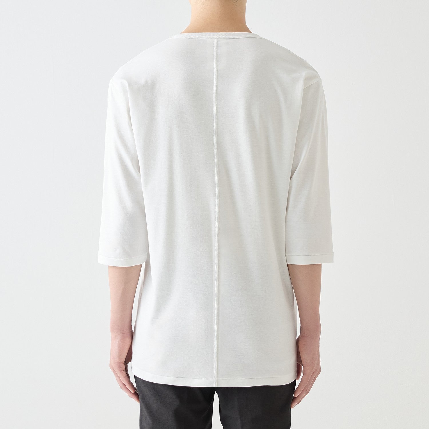 MENS BASIC 3/4 SLEEVE CREW NECK T-SHIRT ORGANIC