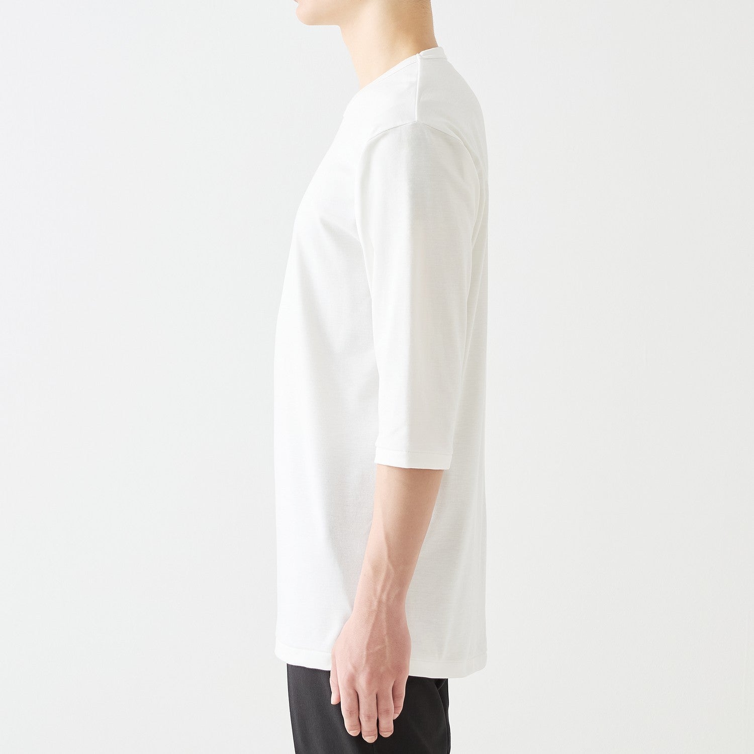 MENS BASIC 3/4 SLEEVE CREW NECK T-SHIRT ORGANIC
