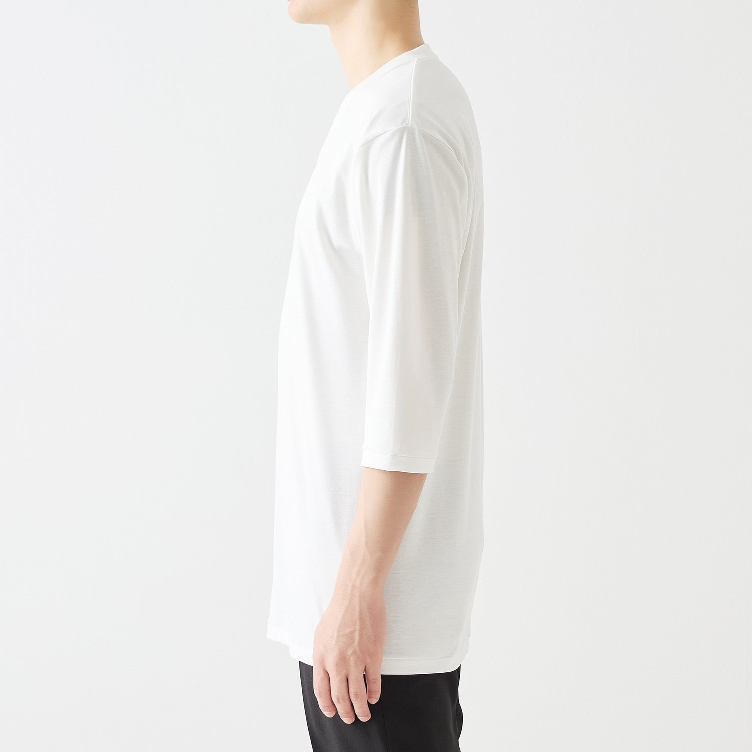 MENS ベーシック 7分袖 VネックTシャツ RED