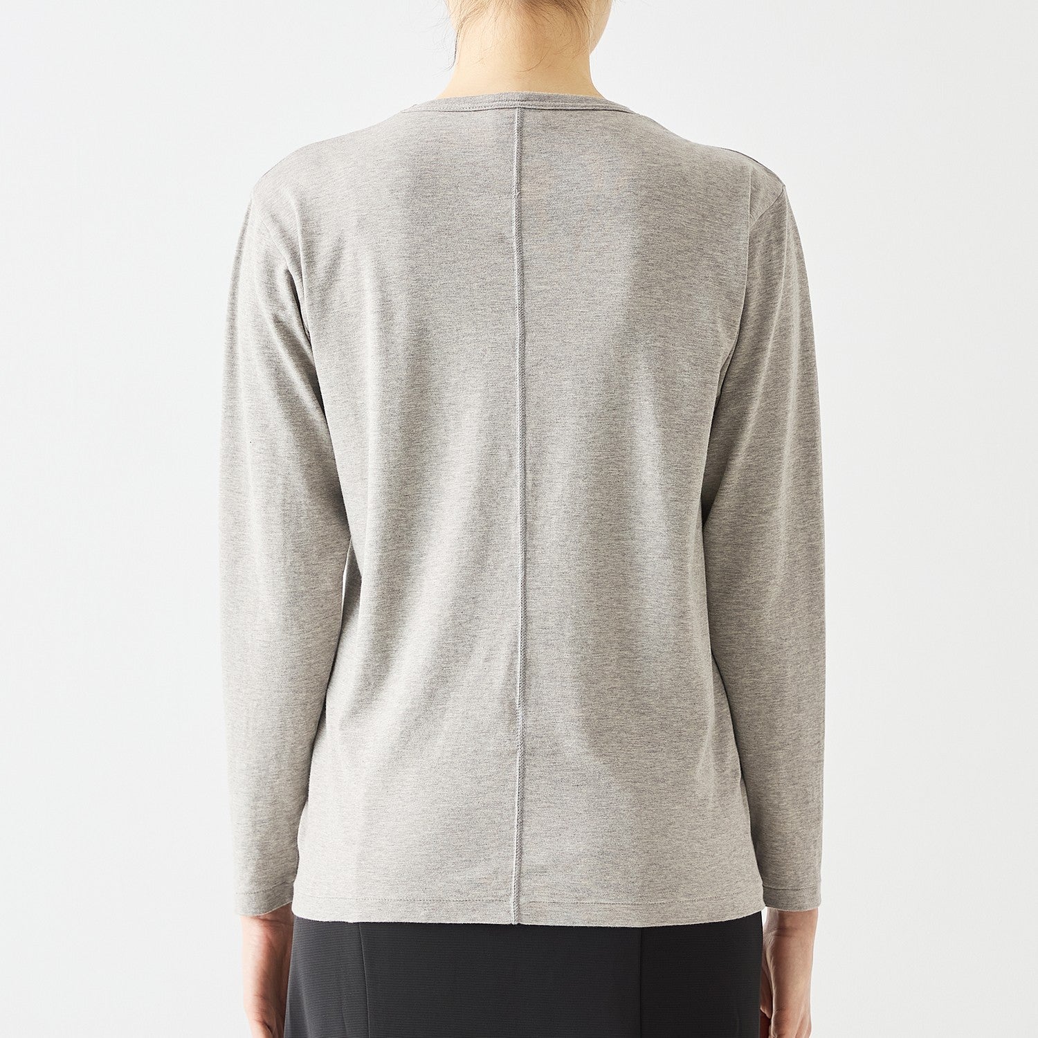 WOMENS ベーシック 長袖 クルーネックTシャツ HEATHER GRAY