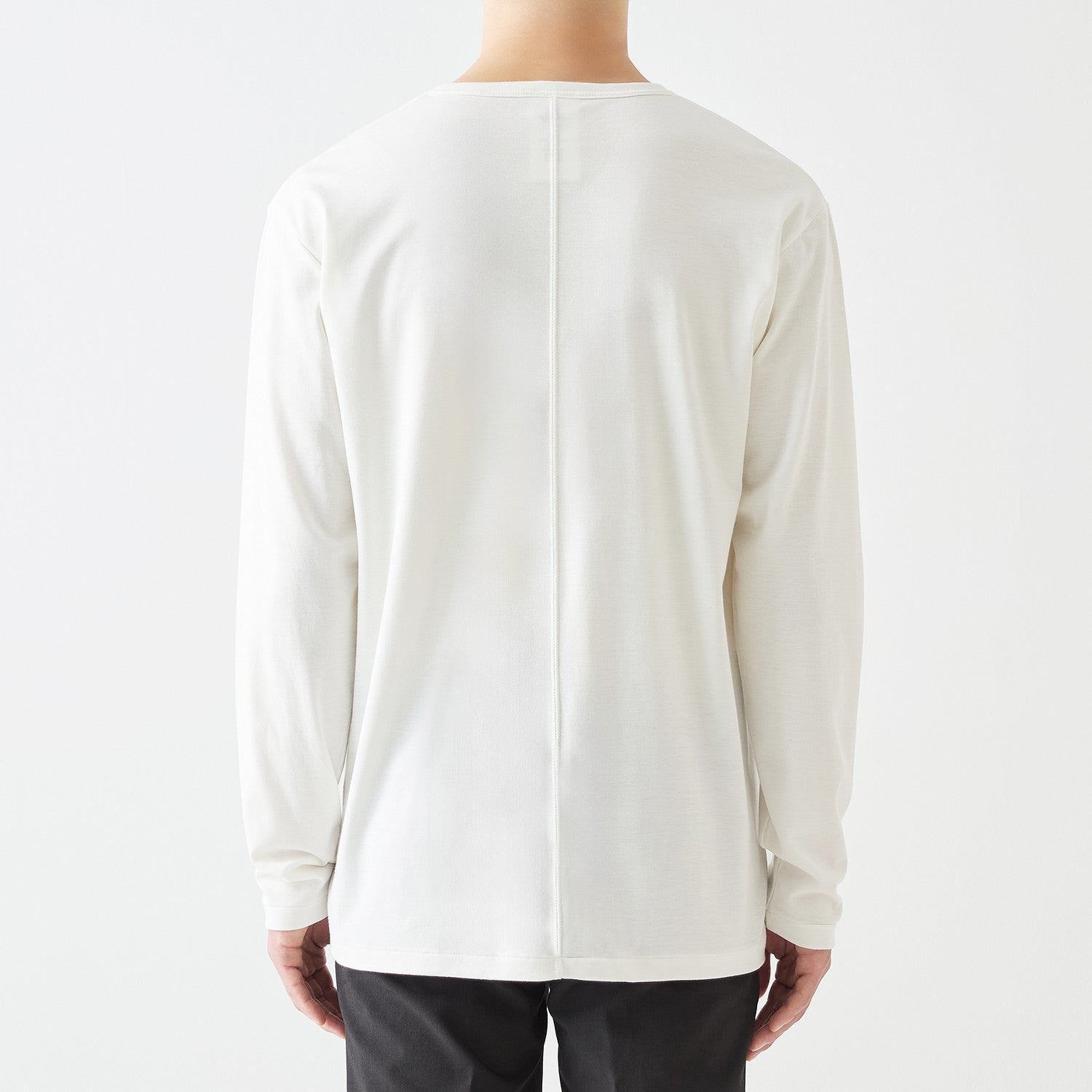 MENS ベーシック 長袖 クルーネックTシャツ WHITE