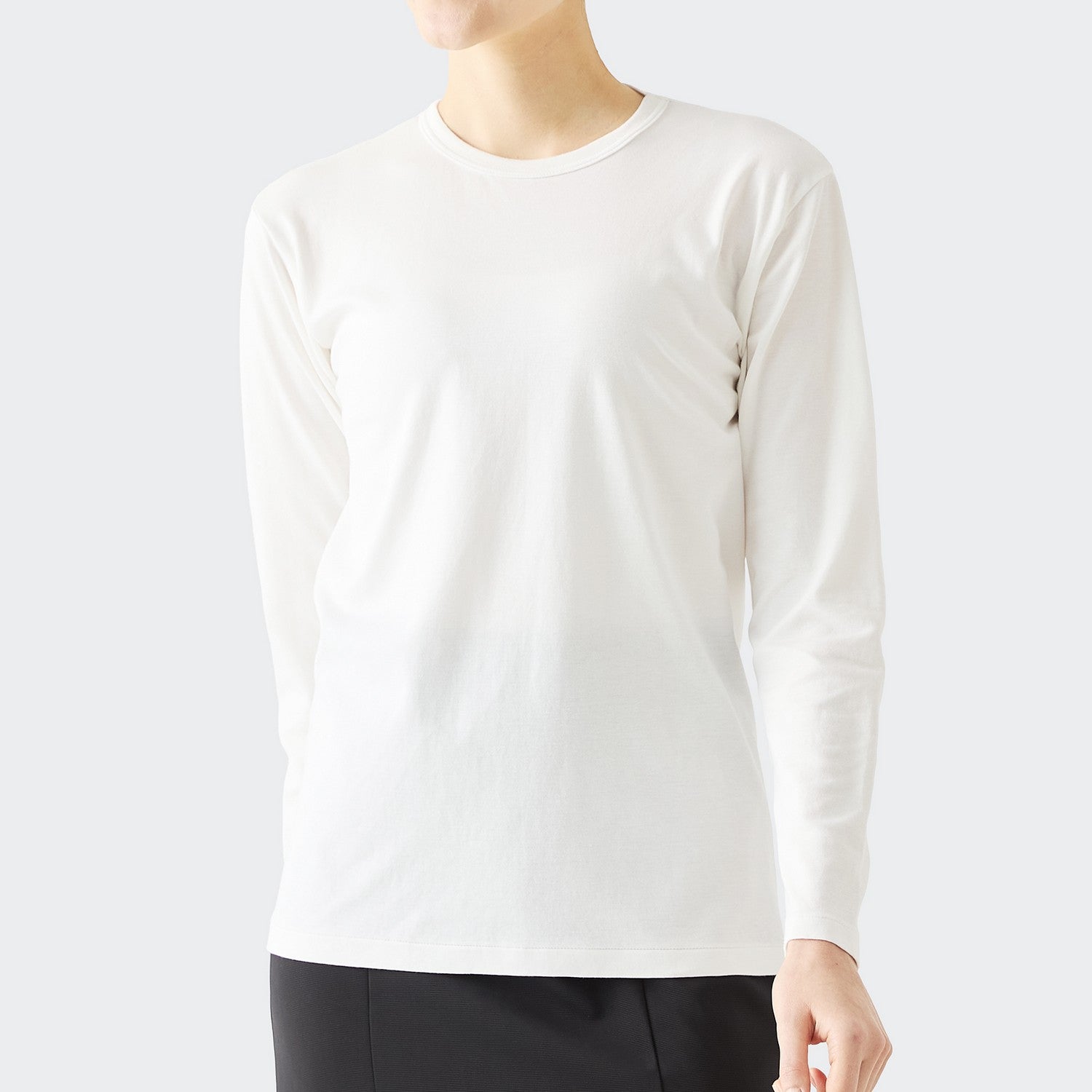 WOMENS ベーシック 長袖 クルーネックTシャツ WHITE