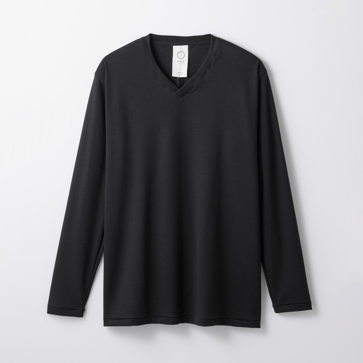 WOMENS ベーシック 長袖 VネックTシャツ BLACK