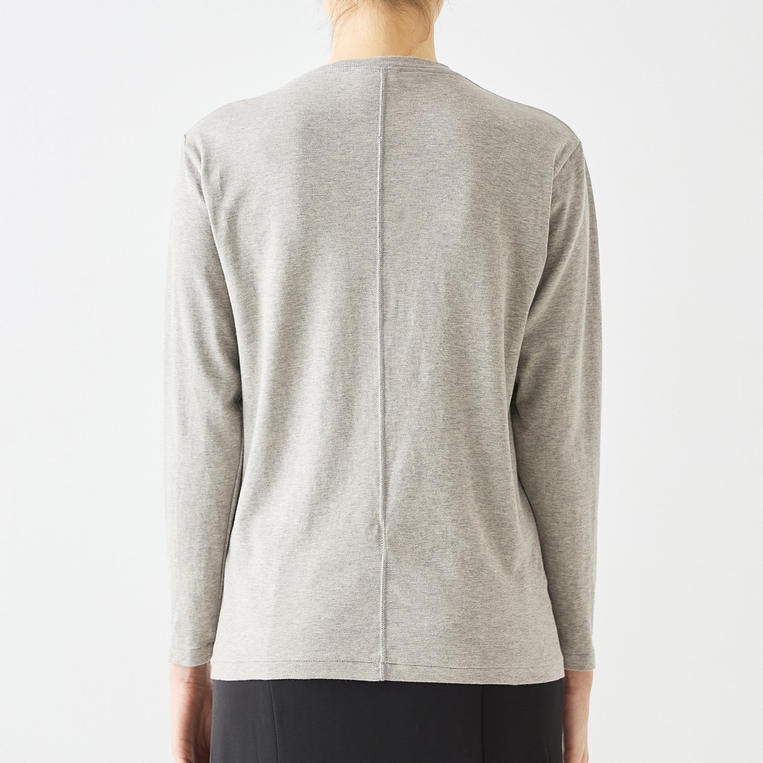 WOMENS ベーシック 長袖 VネックTシャツ HEATHER GRAY