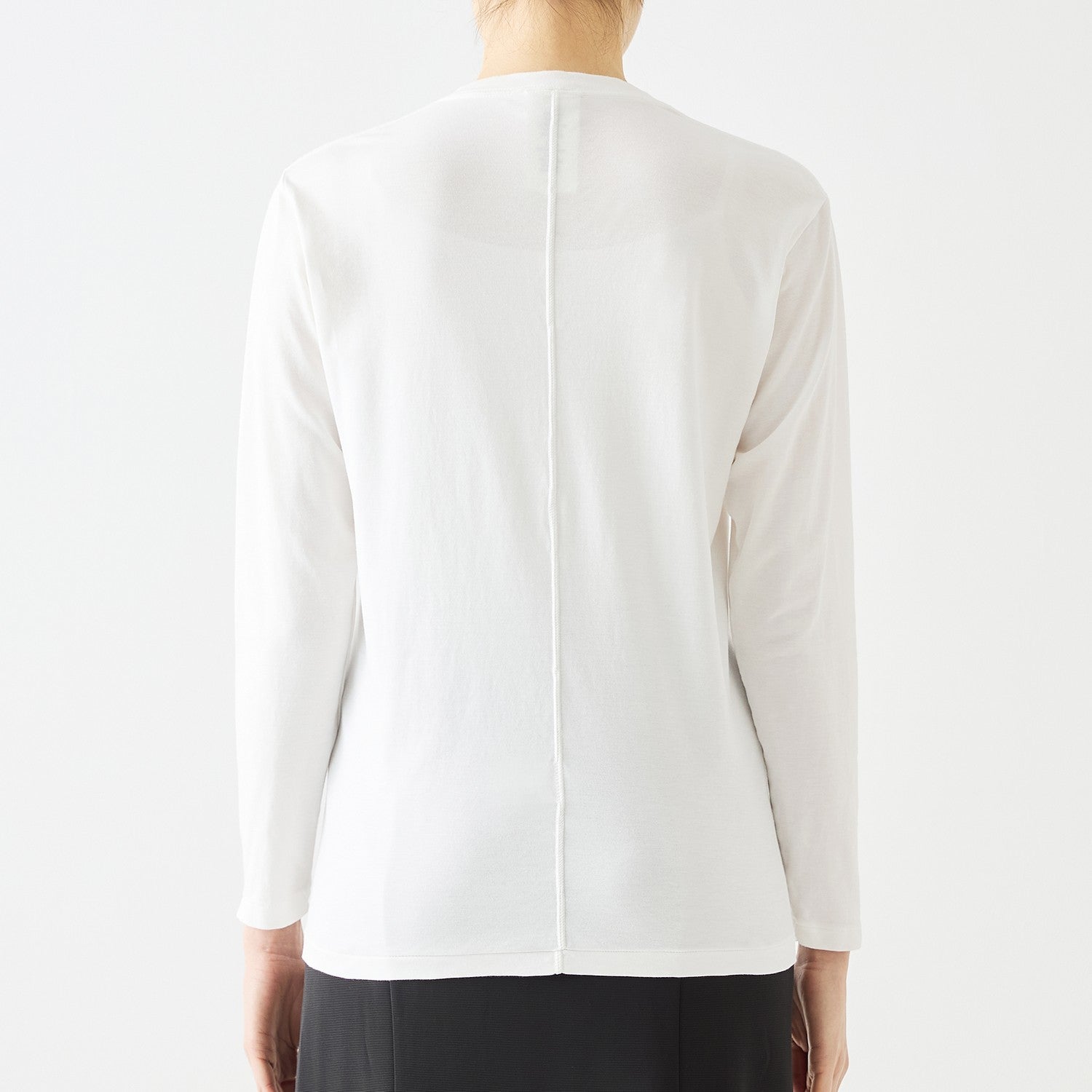 WOMENS ベーシック 長袖 VネックTシャツ WHITE