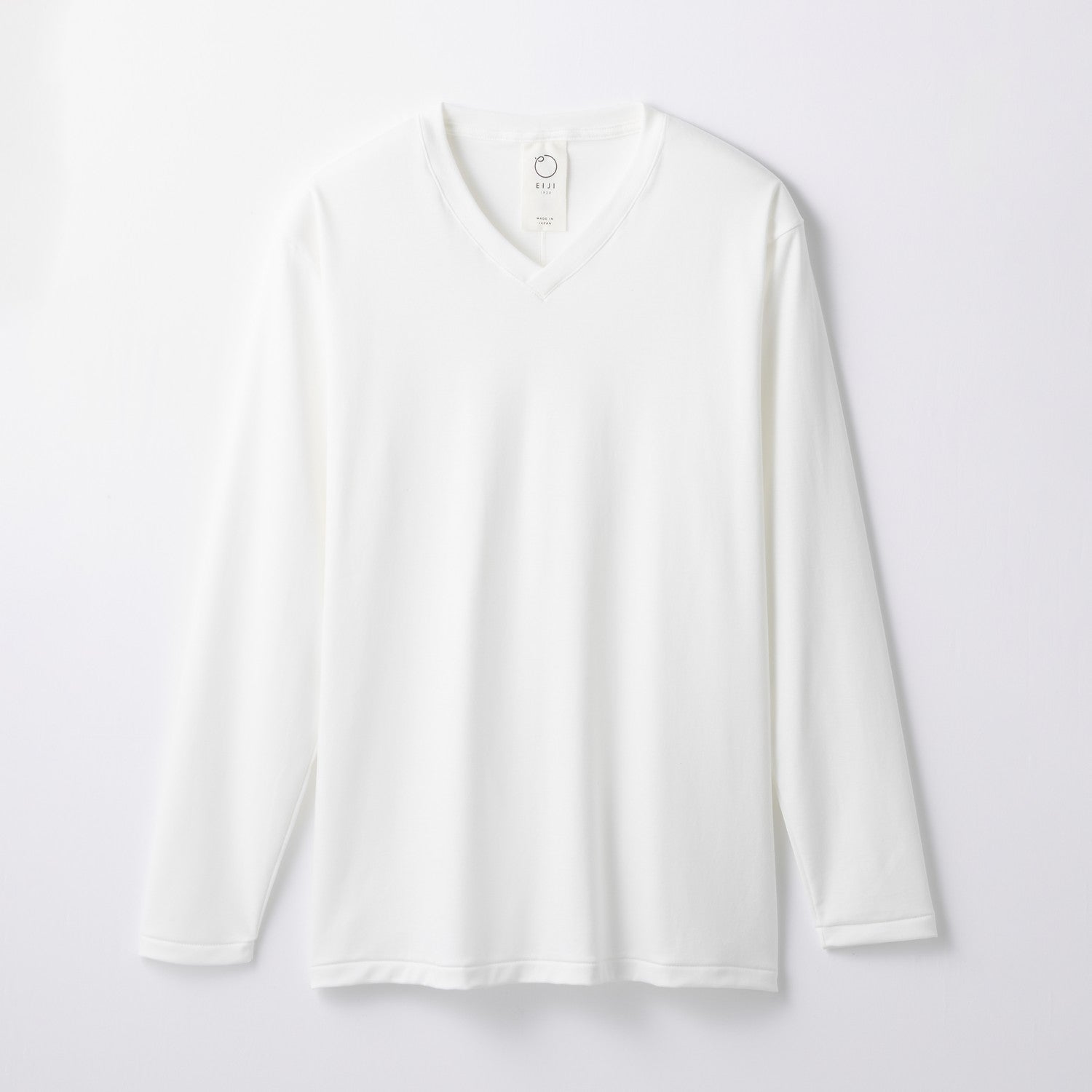 WOMENS ベーシック 長袖 VネックTシャツ WHITE