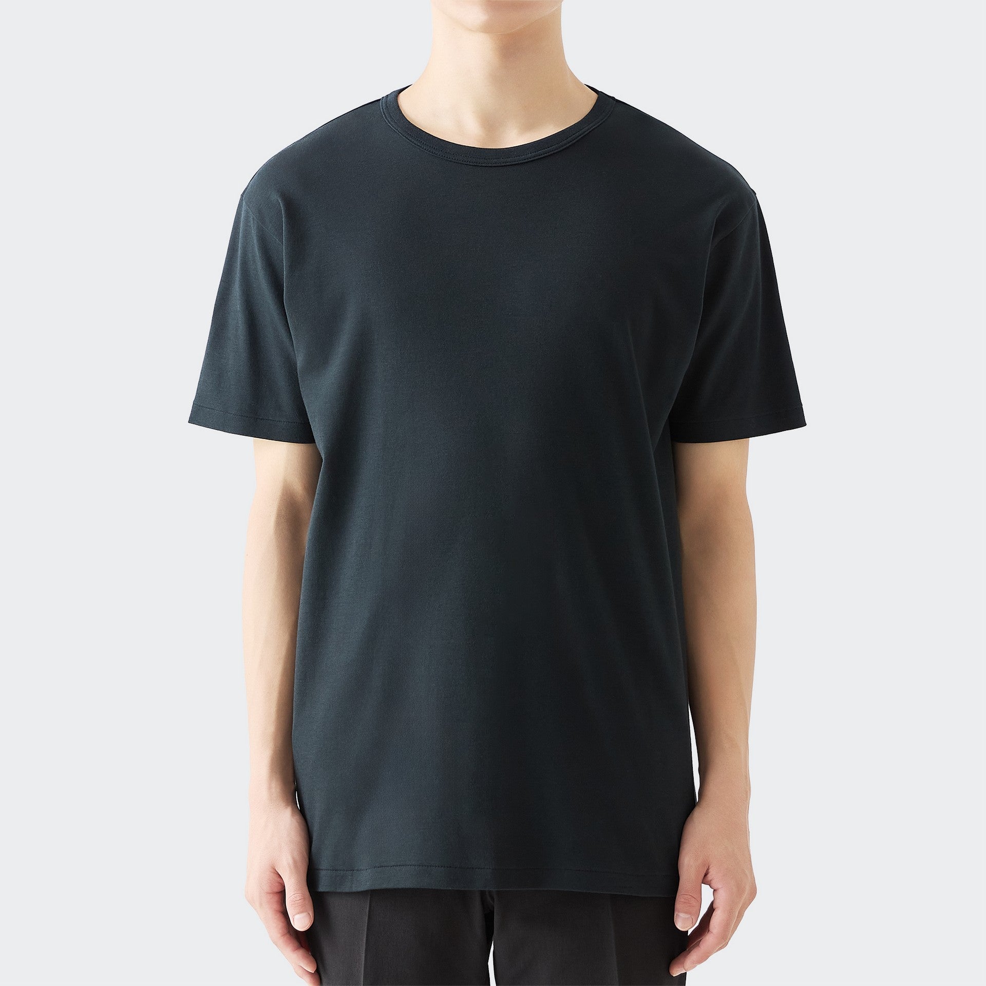MENS ベーシック 半袖 クルーネックTシャツ BLACK