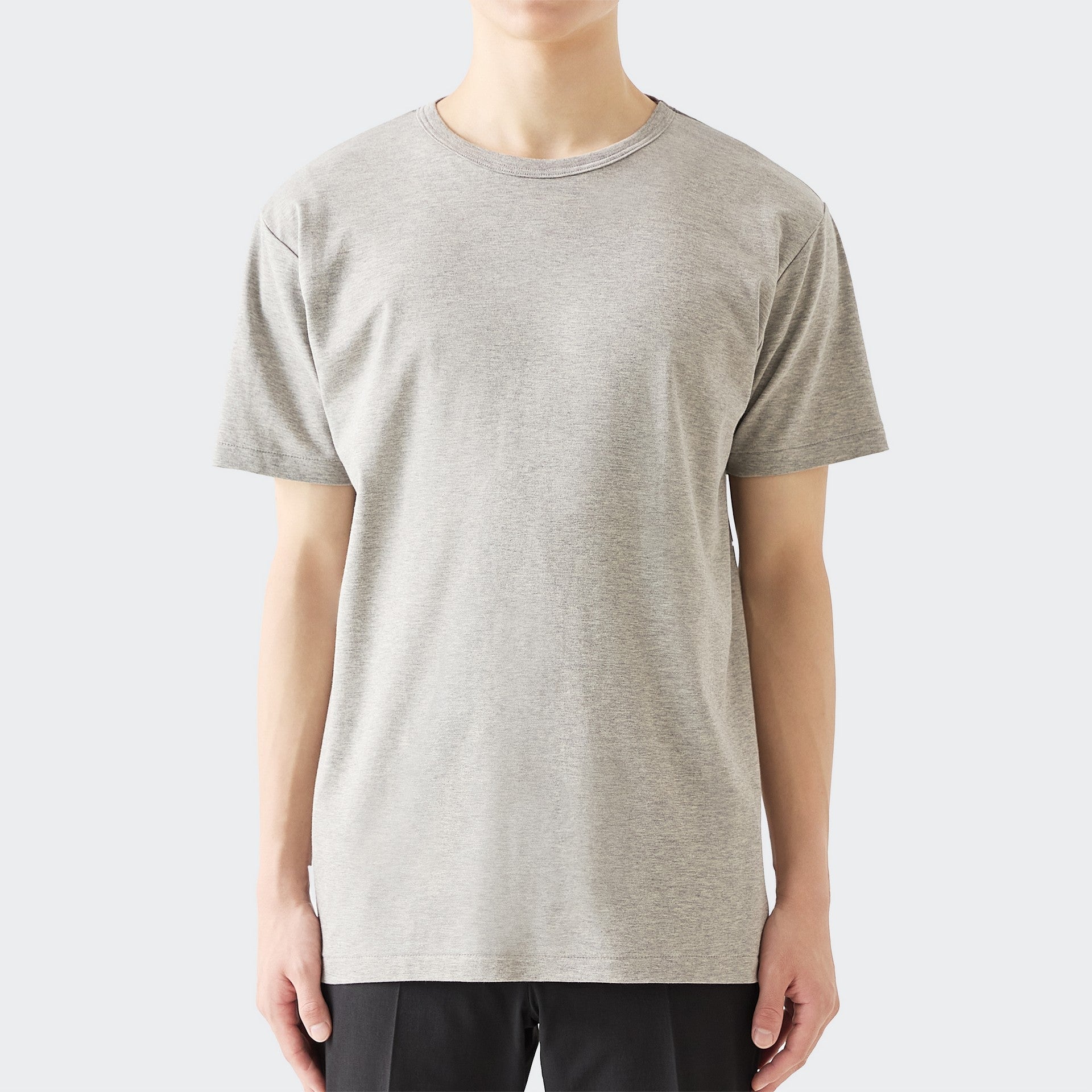MENS ベーシック 半袖 クルーネックTシャツ HEATHER GRAY