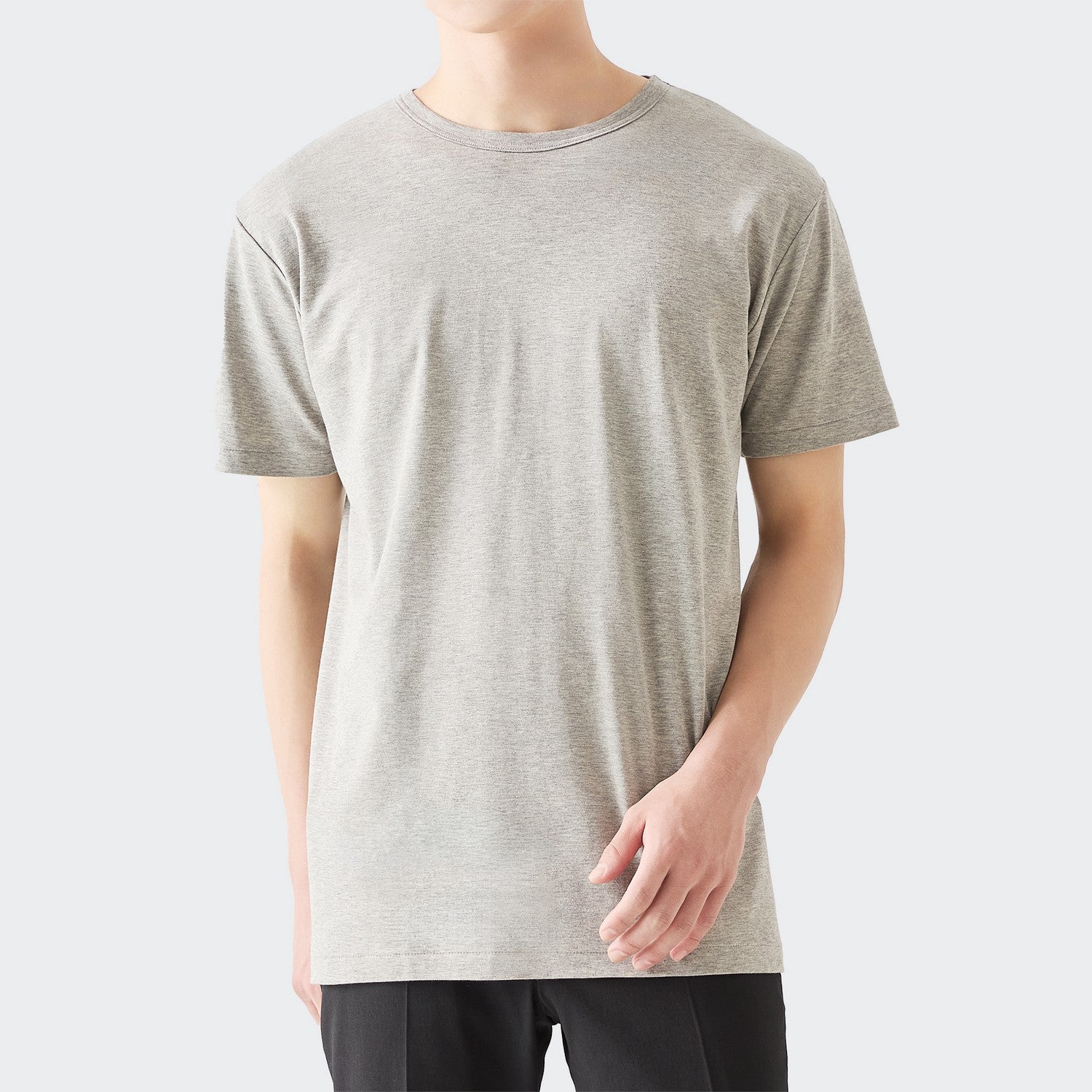 MENS ベーシック 半袖 クルーネックTシャツ HEATHER GRAY