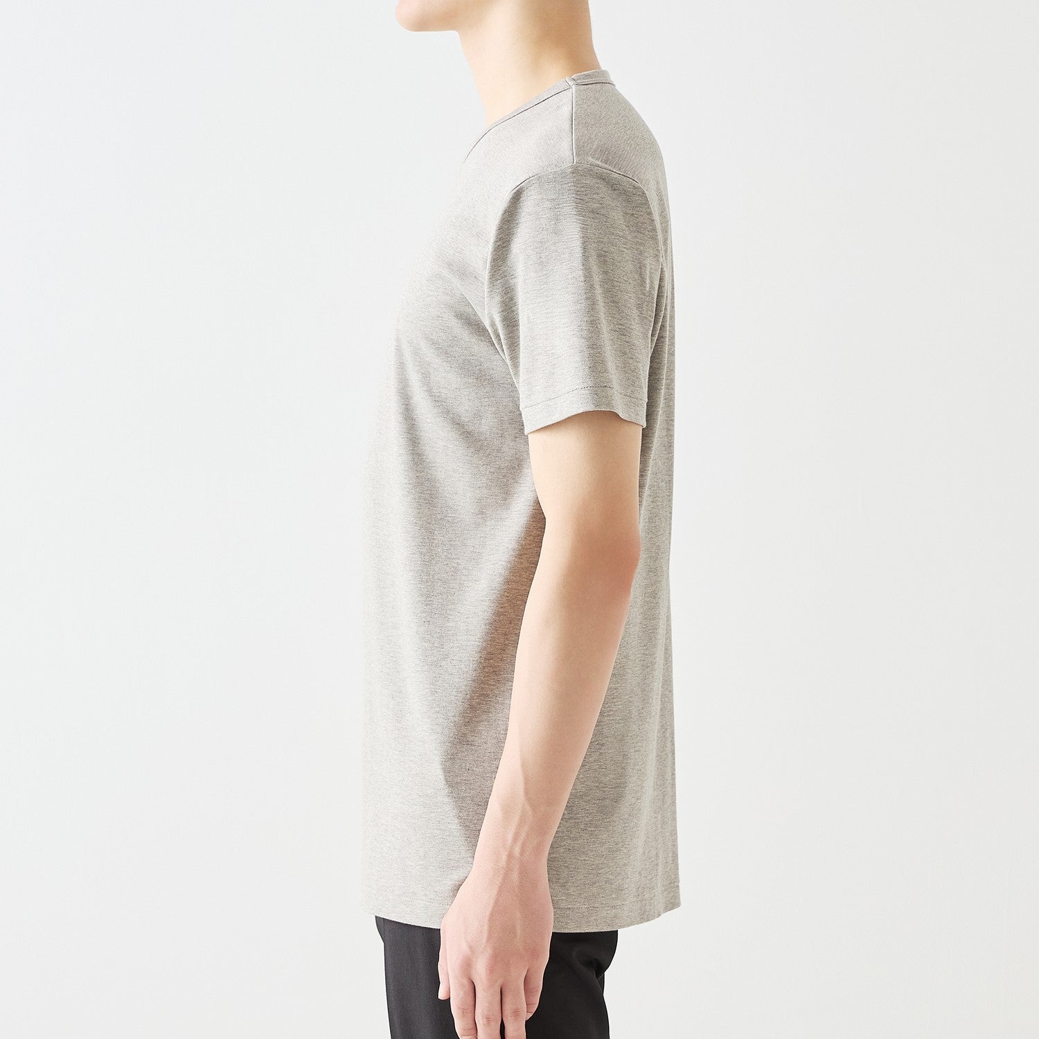 MENS ベーシック 半袖 クルーネックTシャツ HEATHER GRAY