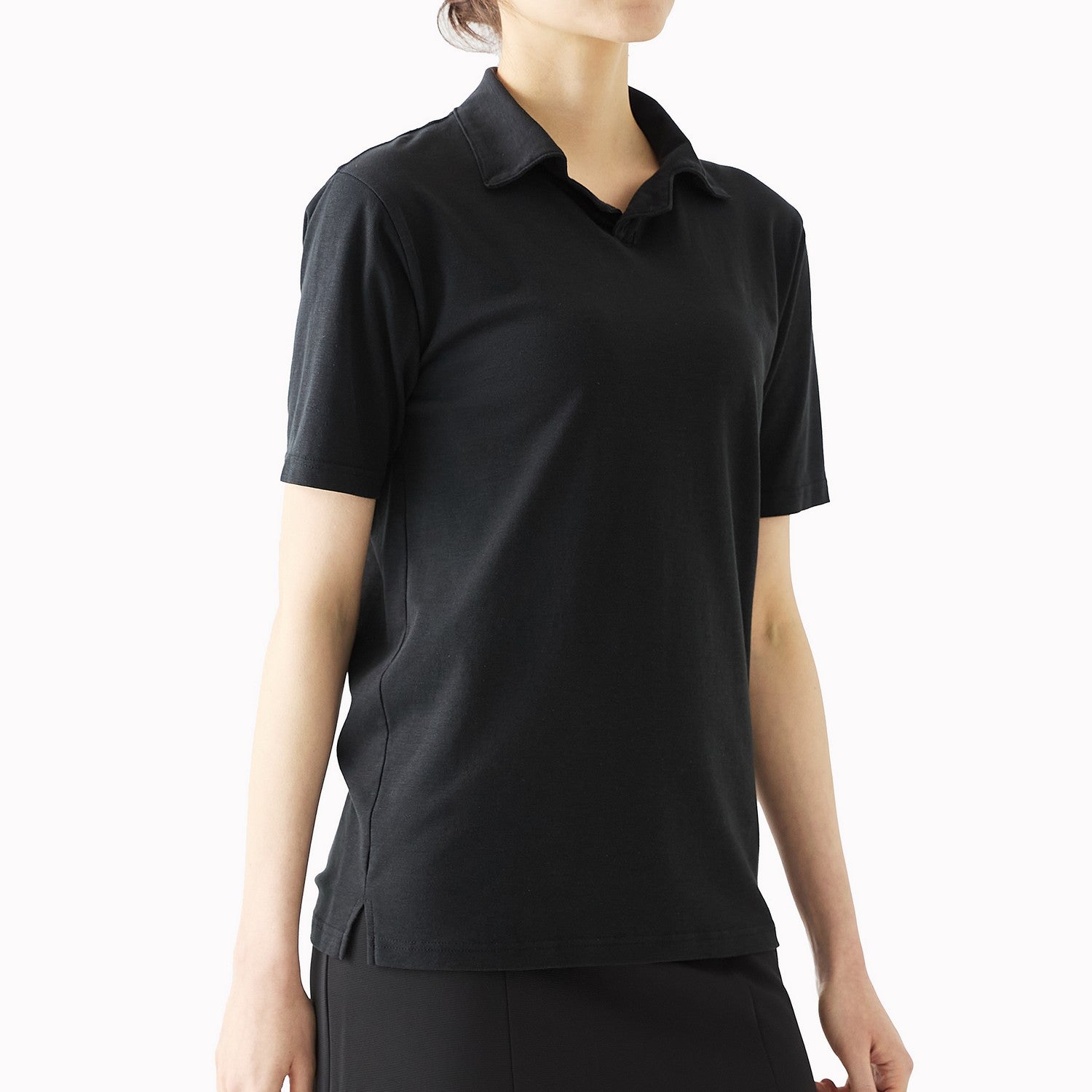 WOMENS ベーシック 半袖 ポロシャツ BLACK