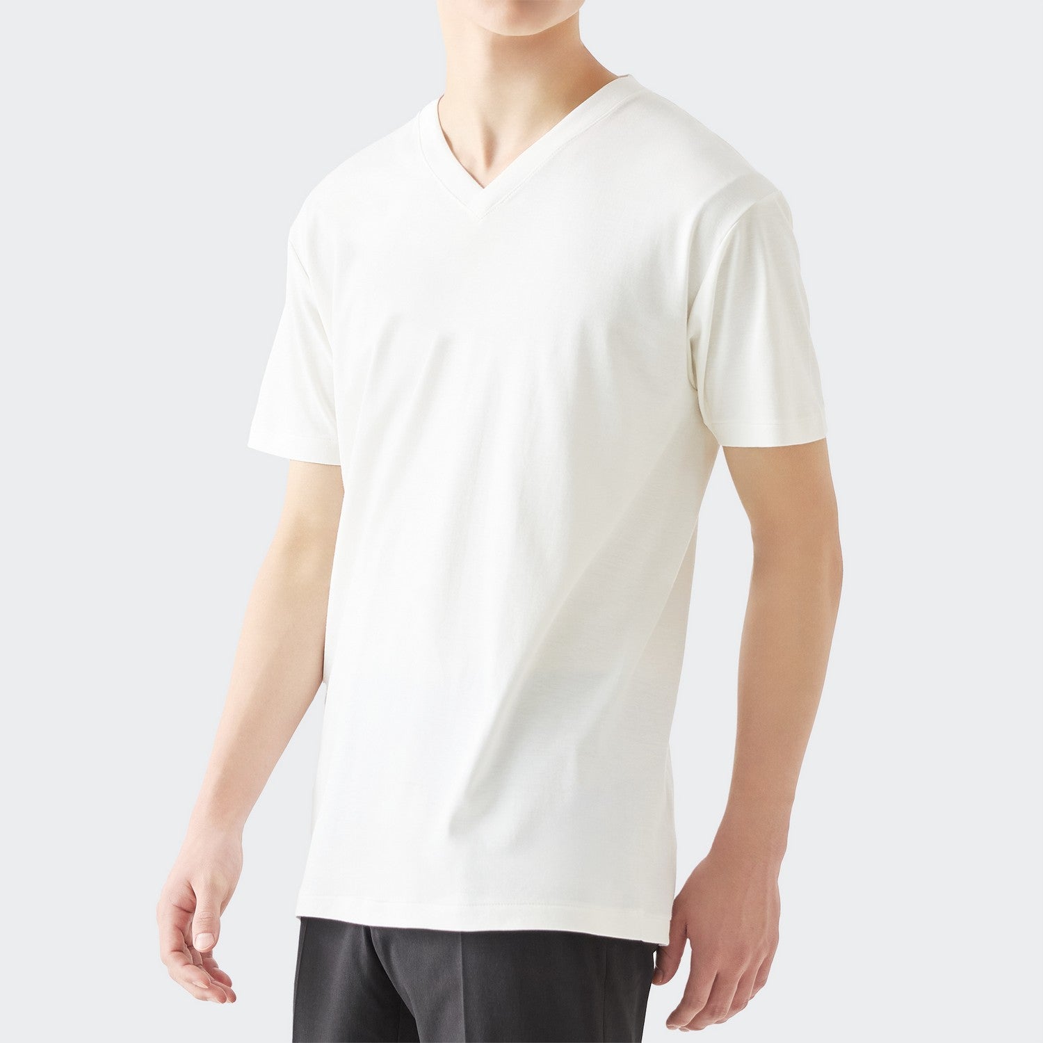 MENS ベーシック 半袖 VネックTシャツ GREEN
