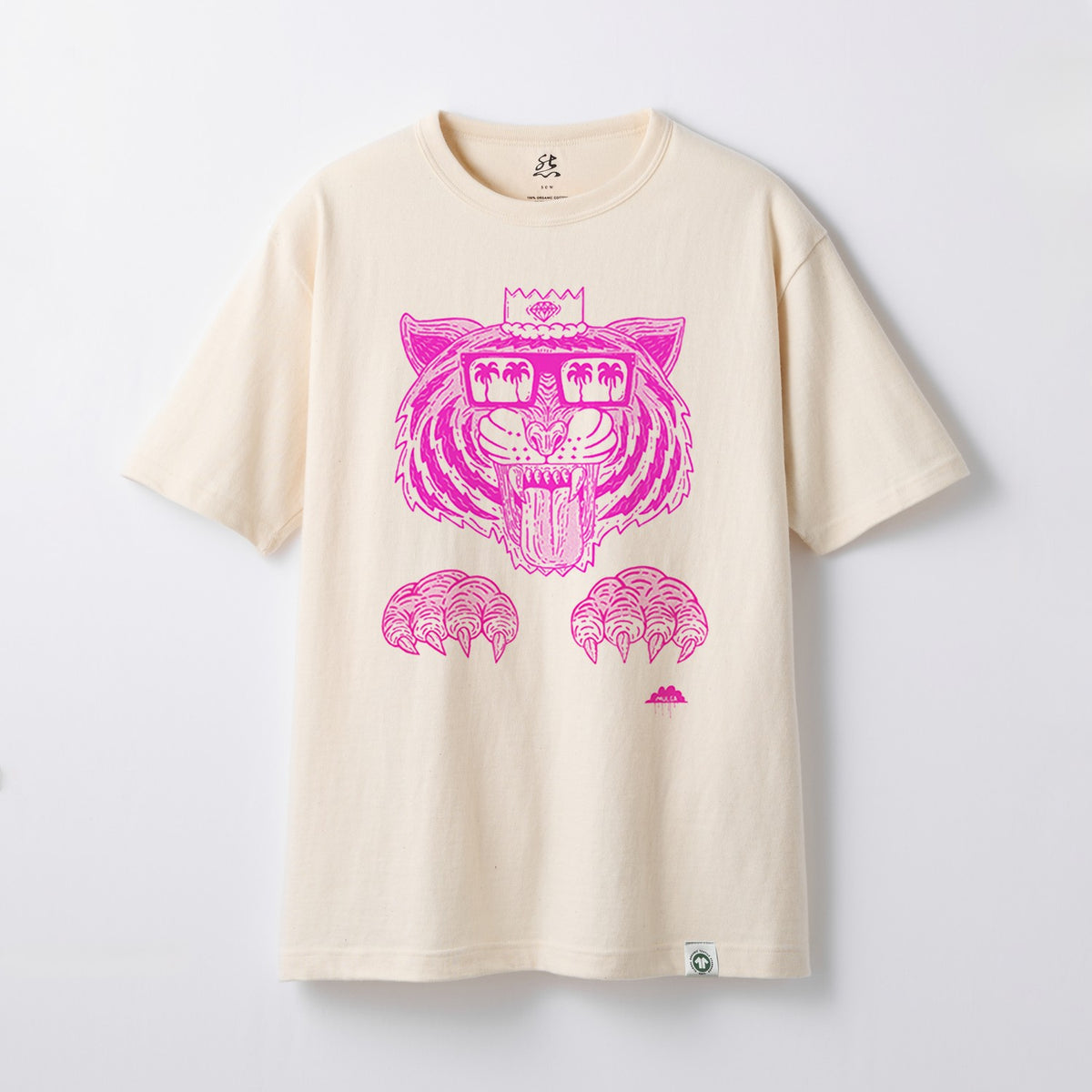 モルガコラボ】GOTSプリントTシャツ ORGANIC×PINK | 高級無地Tシャツ 