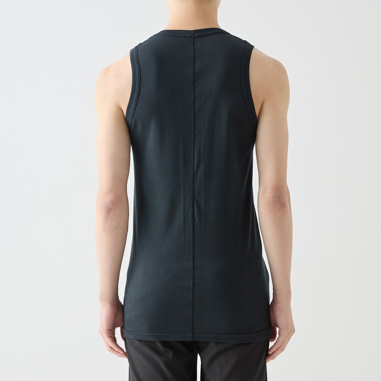 MENS RIBBED TANK TOP BLACK