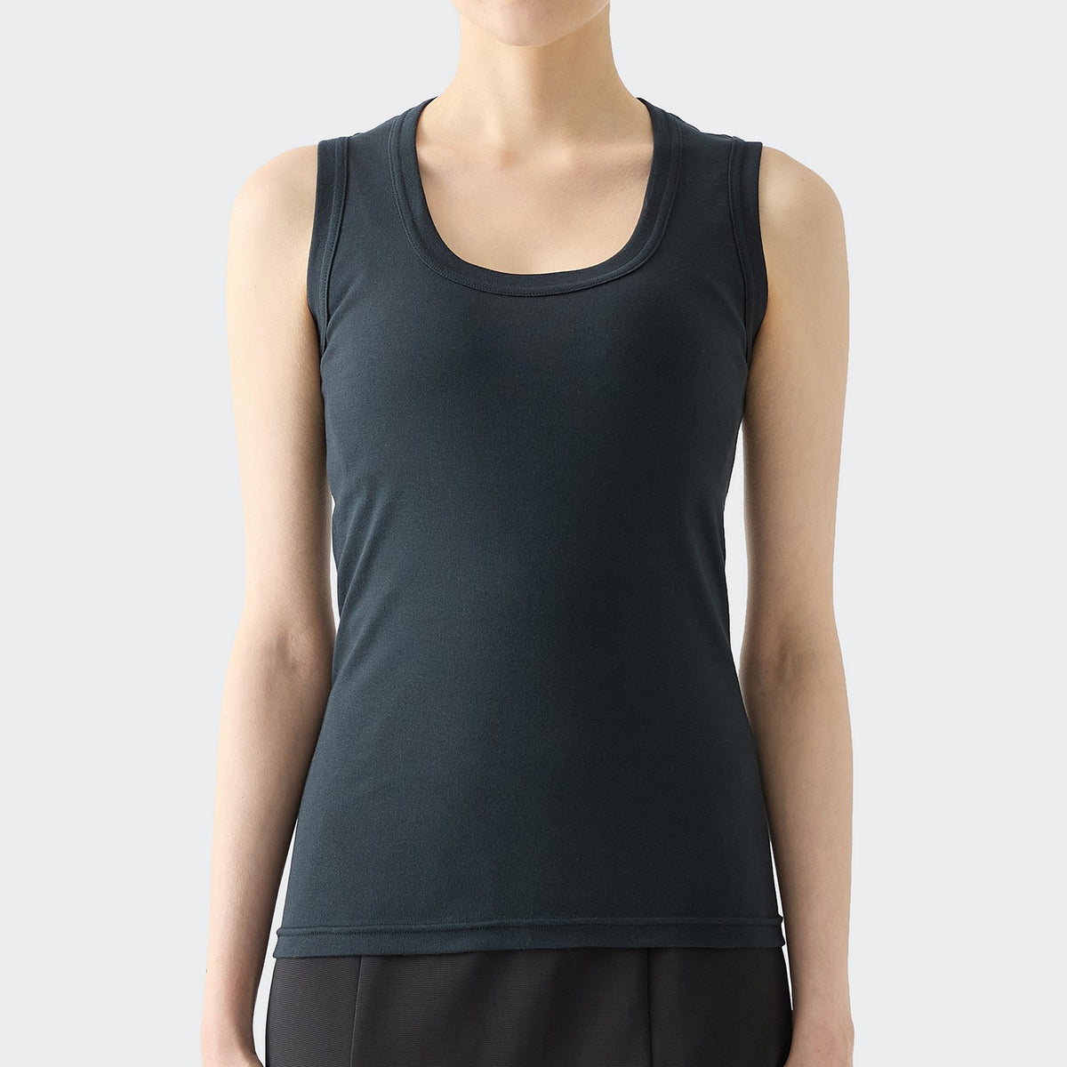 WOMENS リブ タンクトップ BLACK | 高級無地Tシャツ専門店 | EIJI 1926 