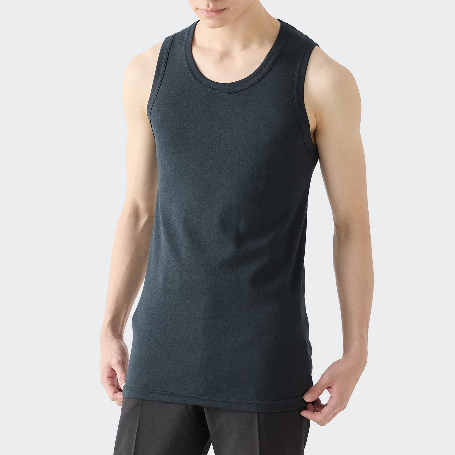 MENS RIBBED TANK TOP BLACK