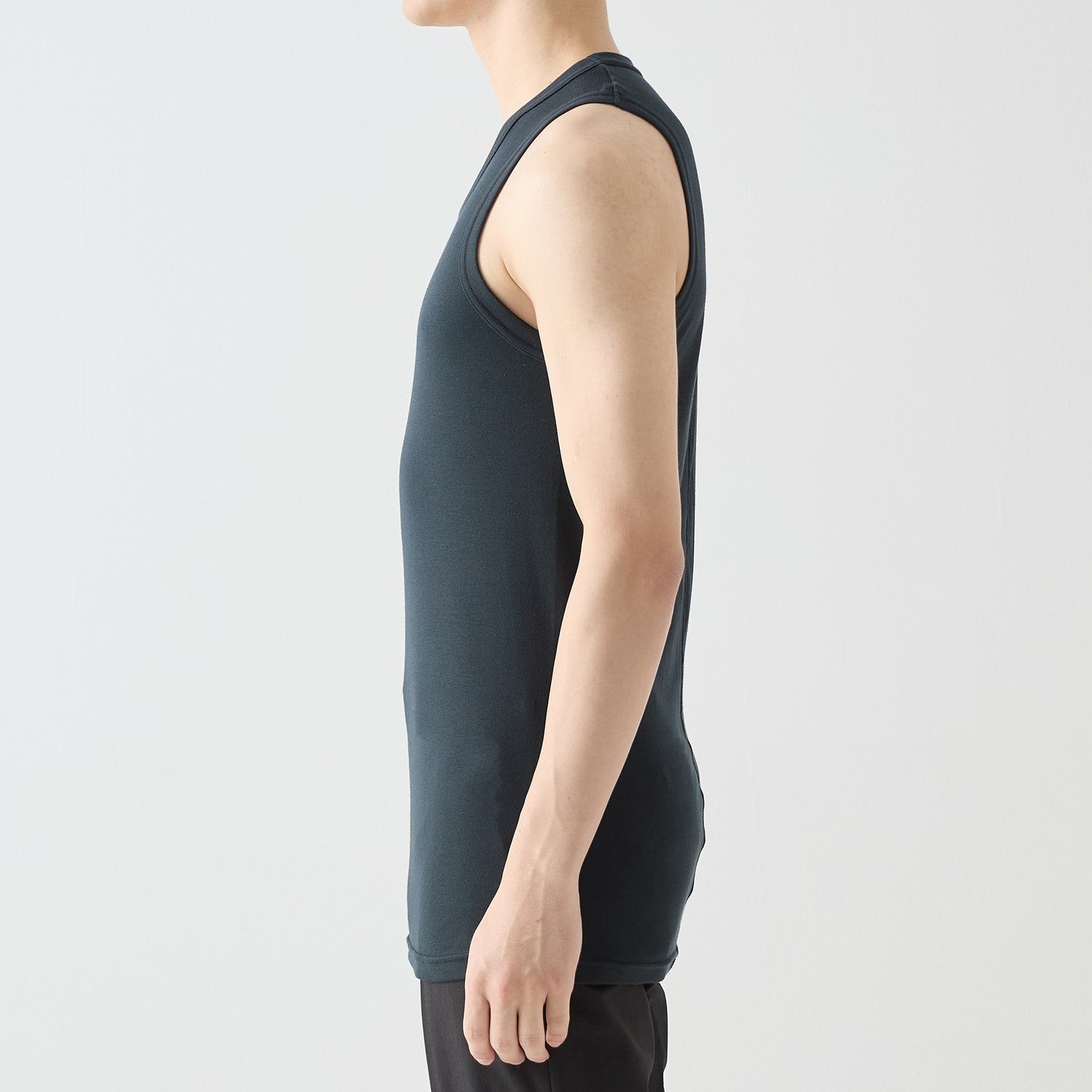 MENS RIBBED TANK TOP BLACK