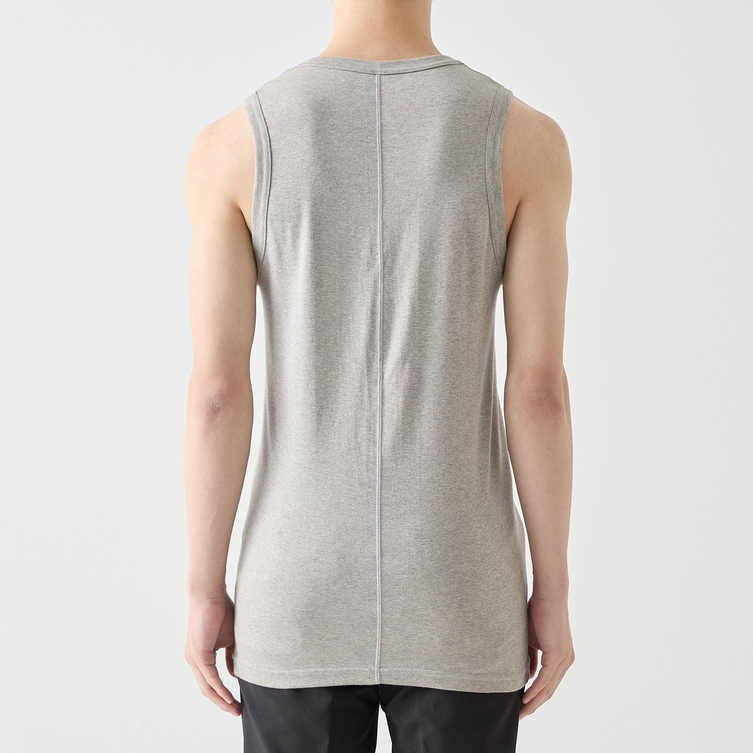 MENS RIBBED TANK TOP HEATHER GRAY