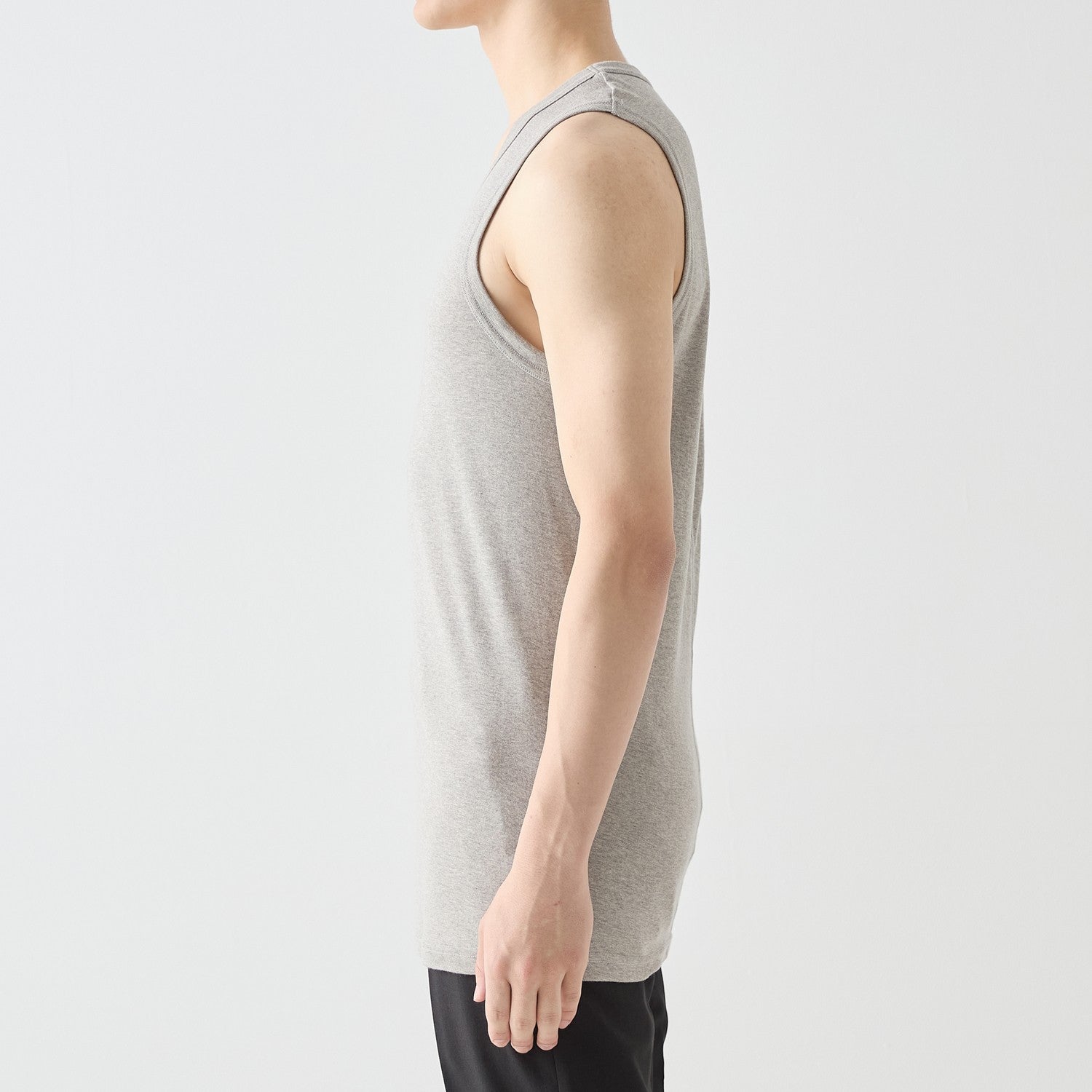 MENS RIBBED TANK TOP HEATHER GRAY