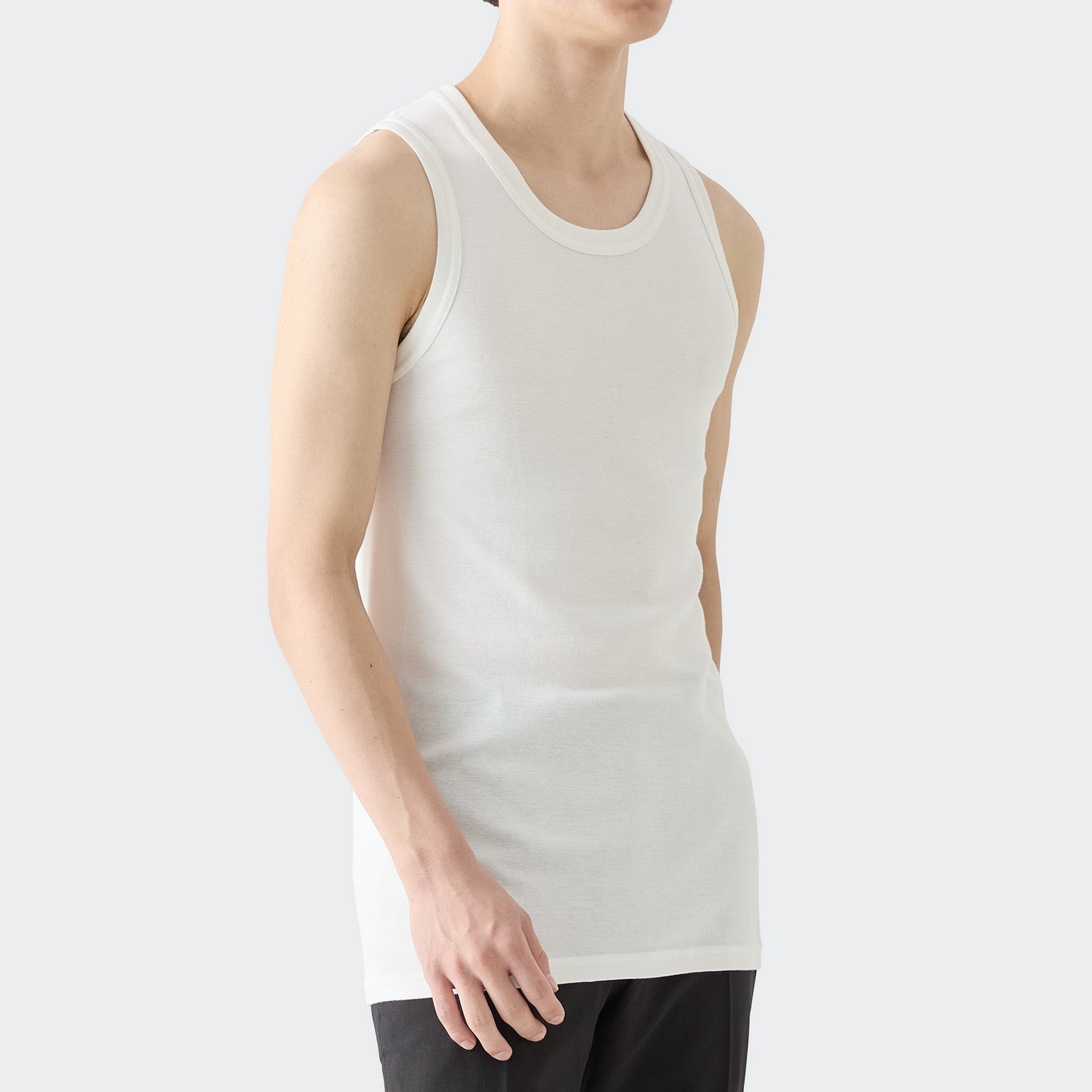 MENS RIBBED TANK TOP WHITE