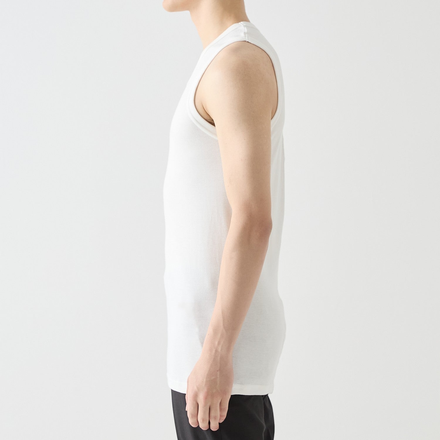 MENS RIBBED TANK TOP WHITE