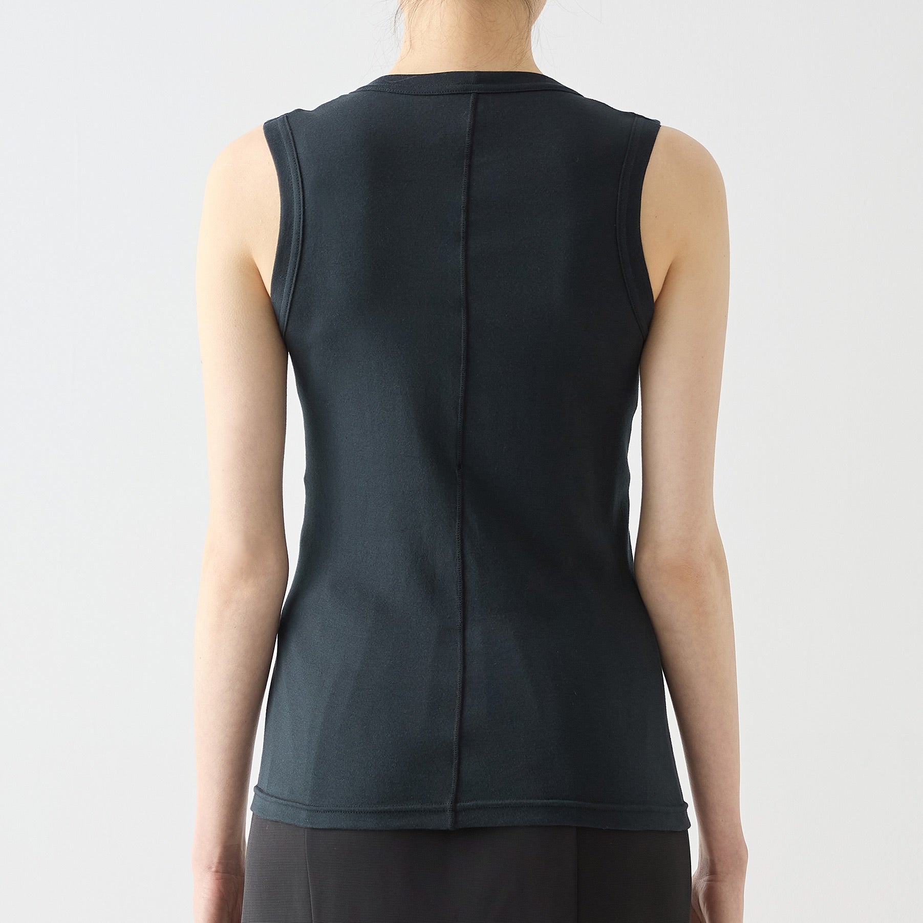 WOMENS RIBBED TANK TOP BLACK