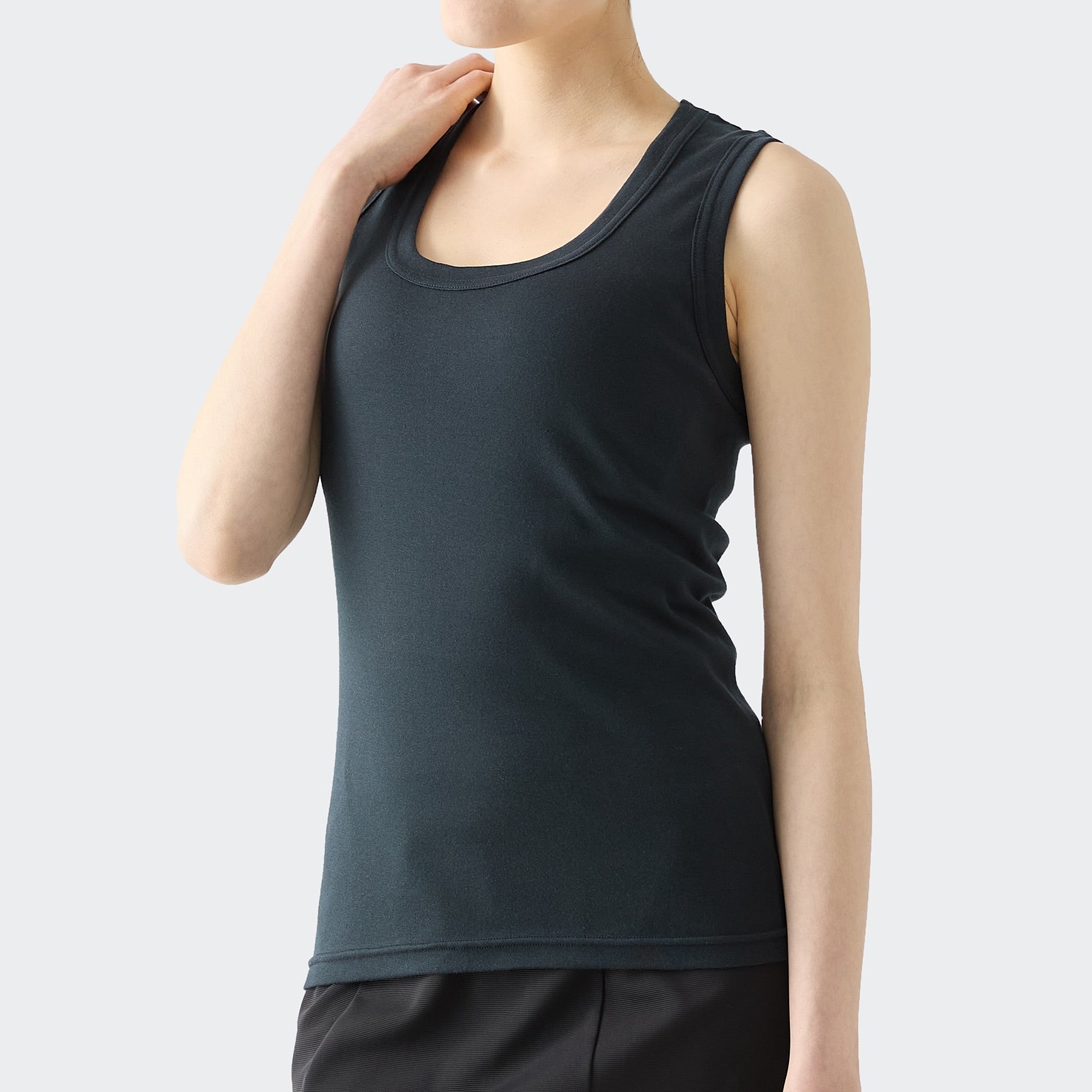 WOMENS RIBBED TANK TOP BLACK