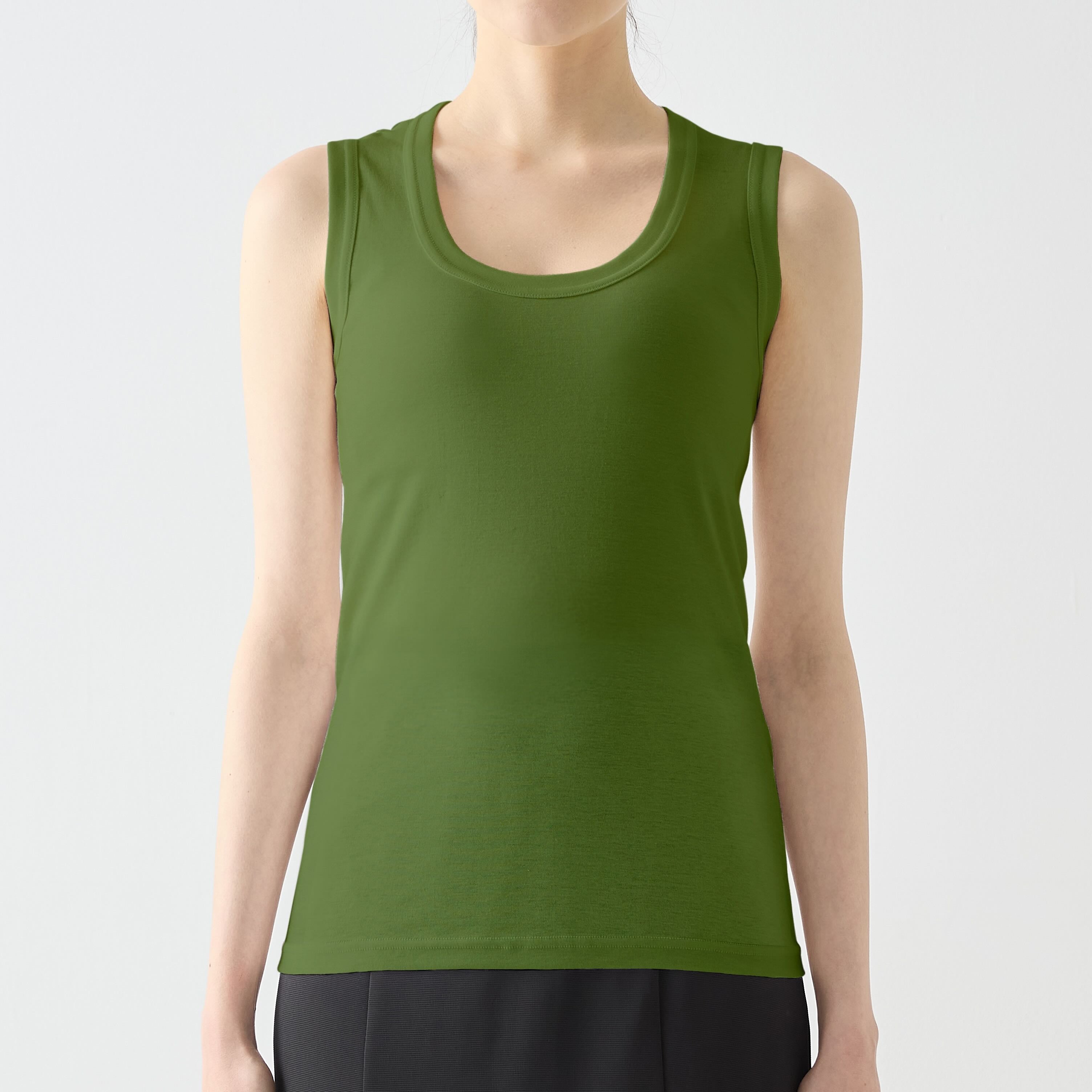 WOMENS リブ タンクトップ GREEN