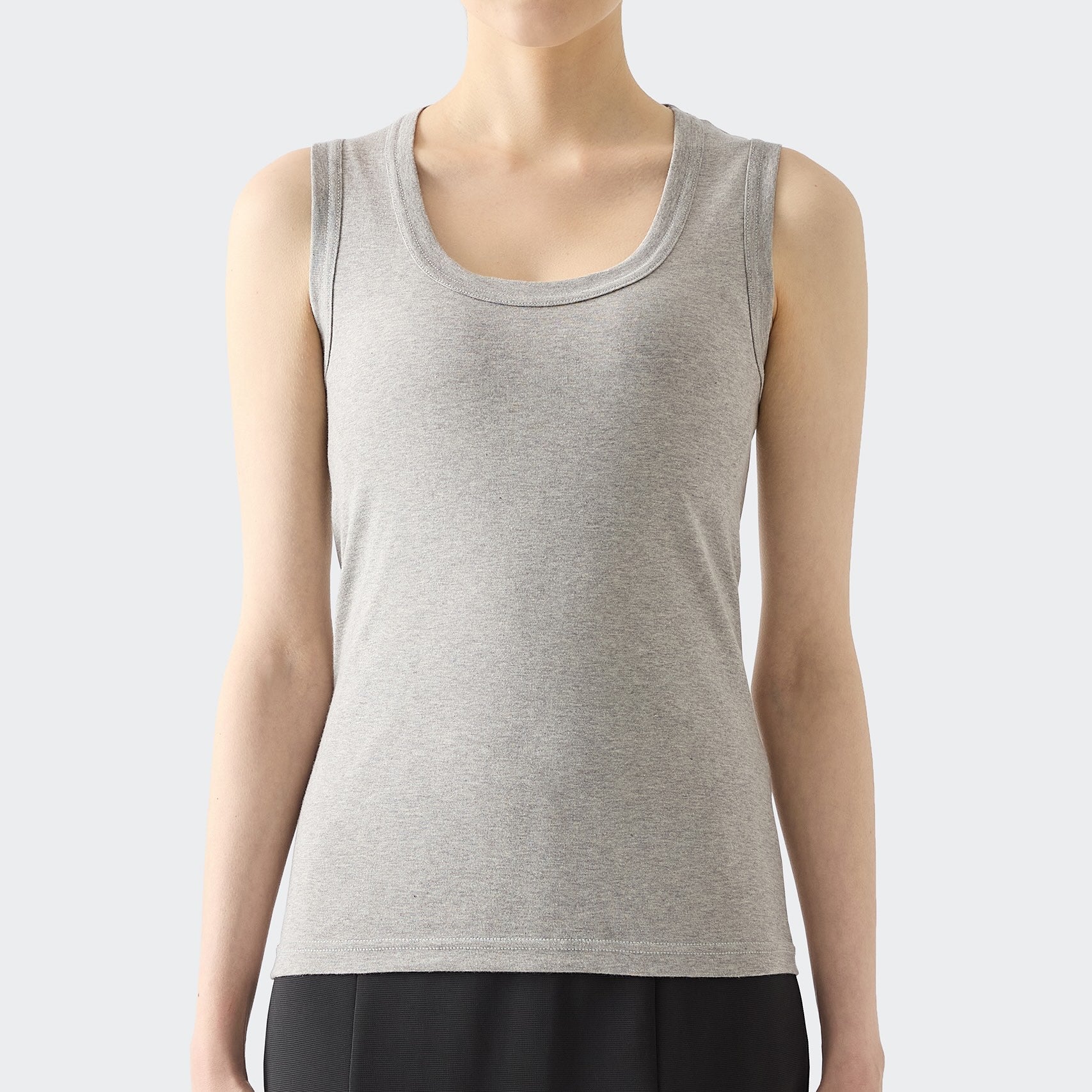 WOMENS リブ タンクトップ HEATHER GRAY