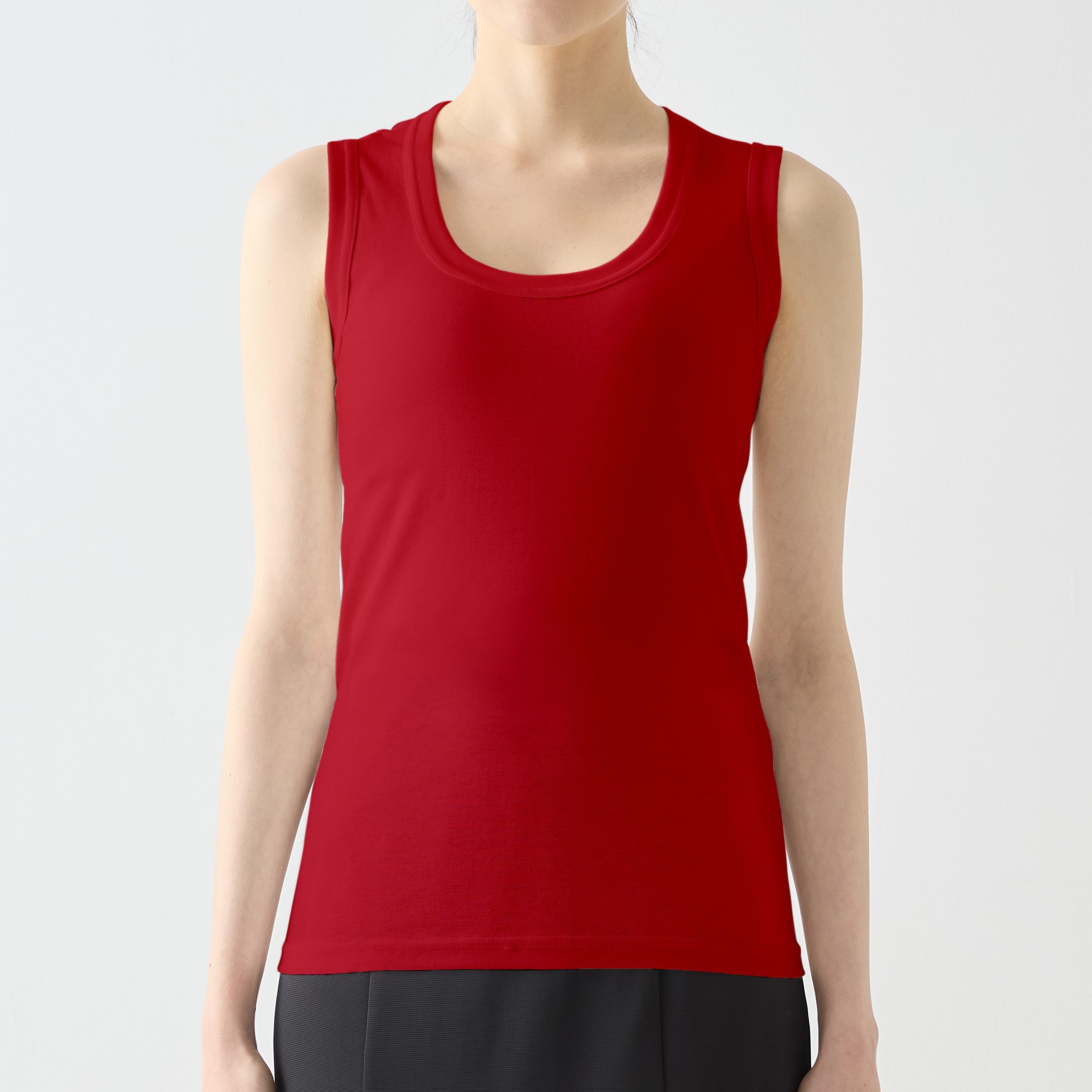 WOMENS リブ タンクトップ RED
