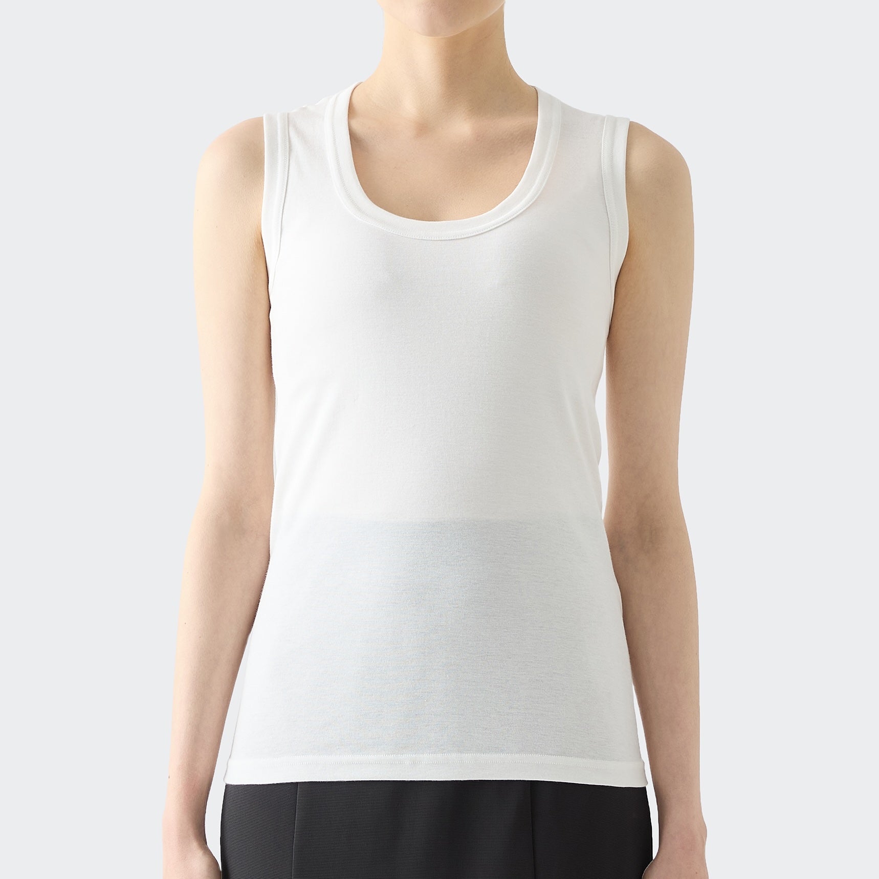 WOMENS リブ タンクトップ WHITE