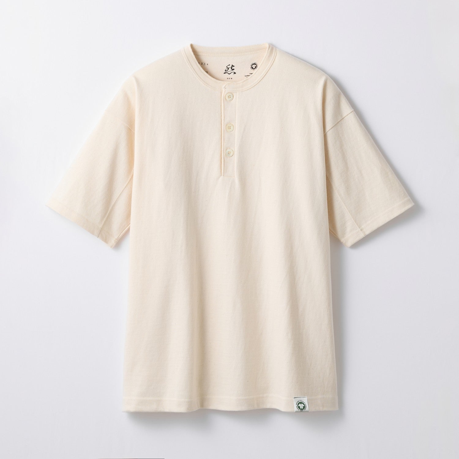 MENS GOTS 半袖 ヘンリーネックTシャツ ORGANIC