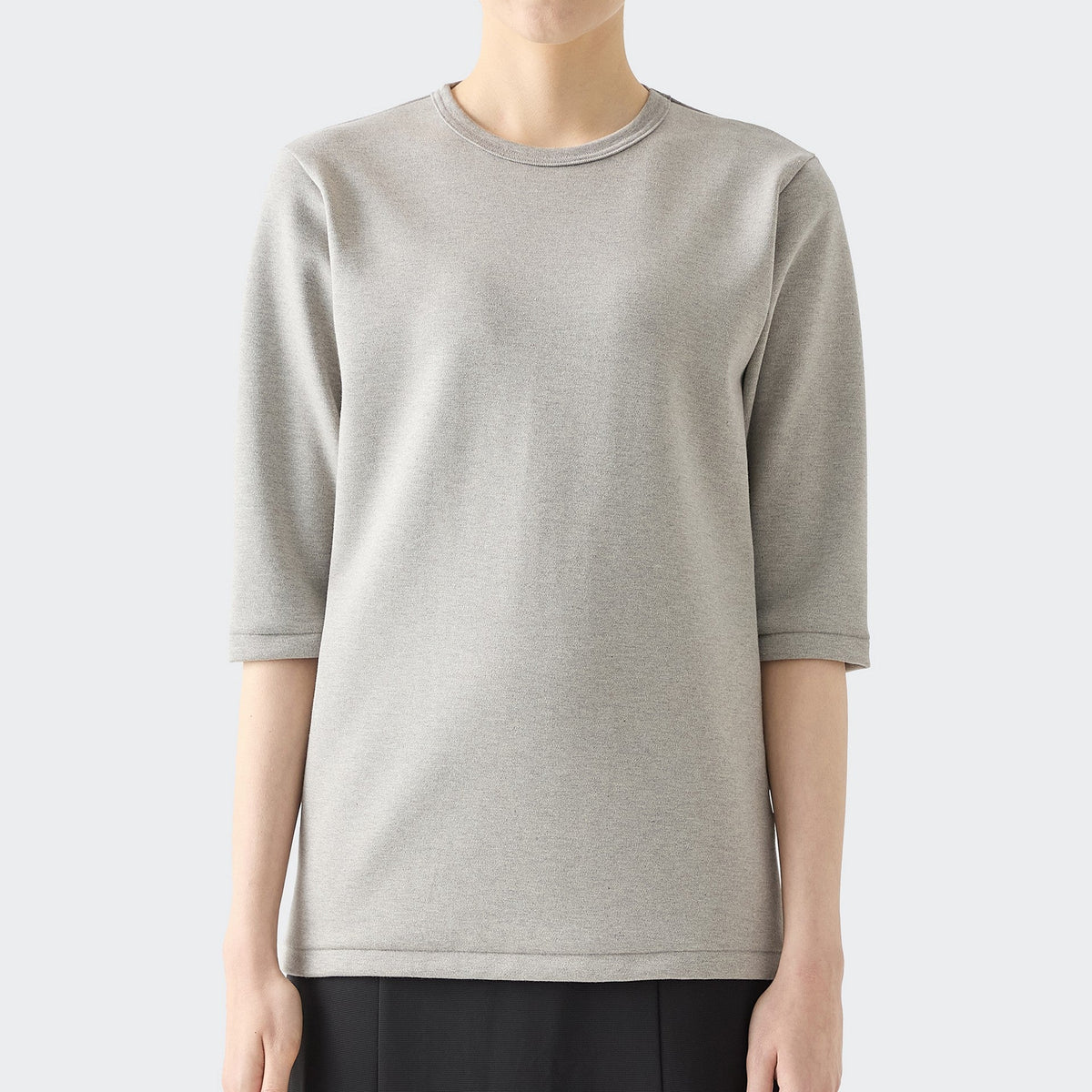WOMENS Heavy 3/4 Sleeve Crew Neck T-Shirt HEATHER GRAY