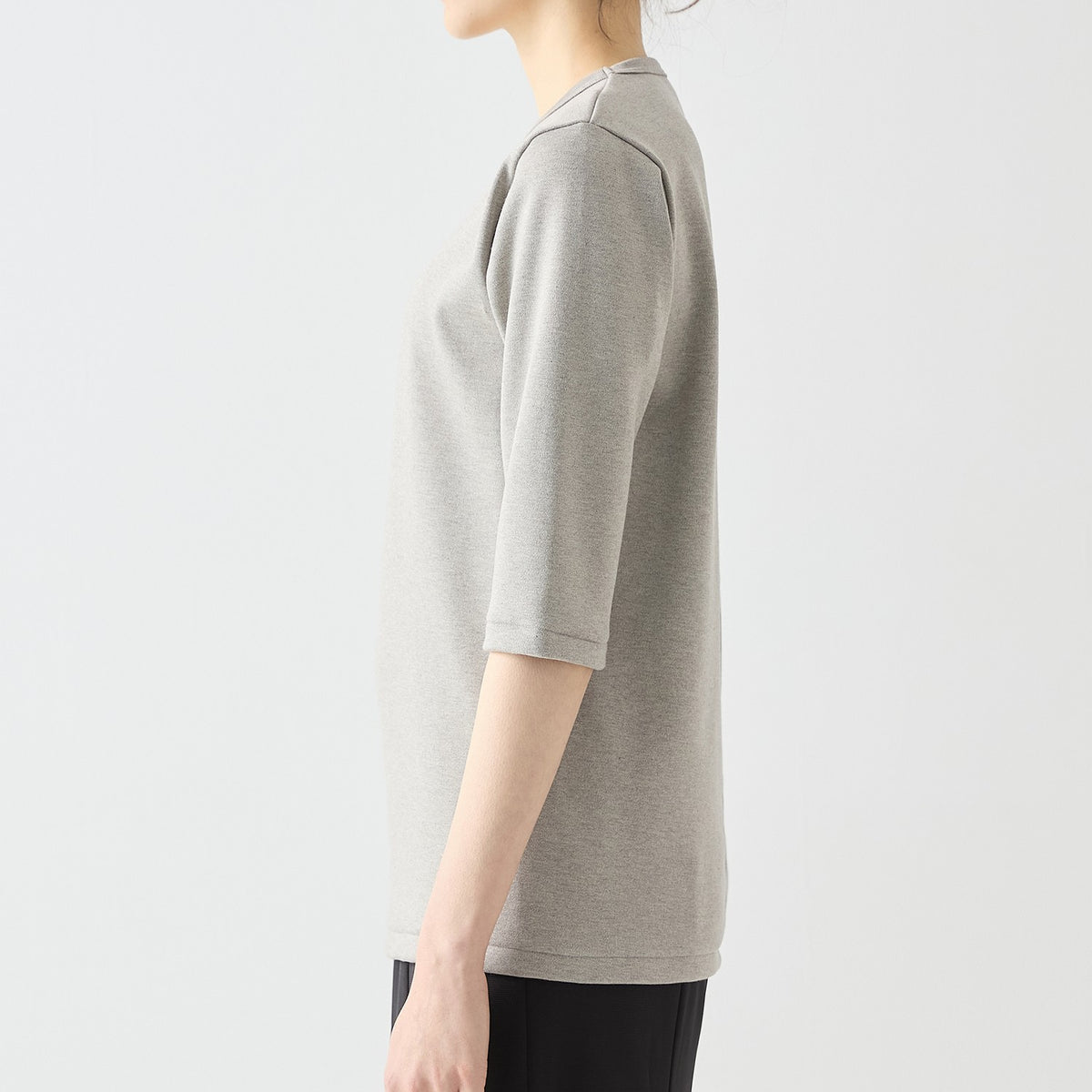 WOMENS Heavy 3/4 Sleeve Crew Neck T-Shirt HEATHER GRAY