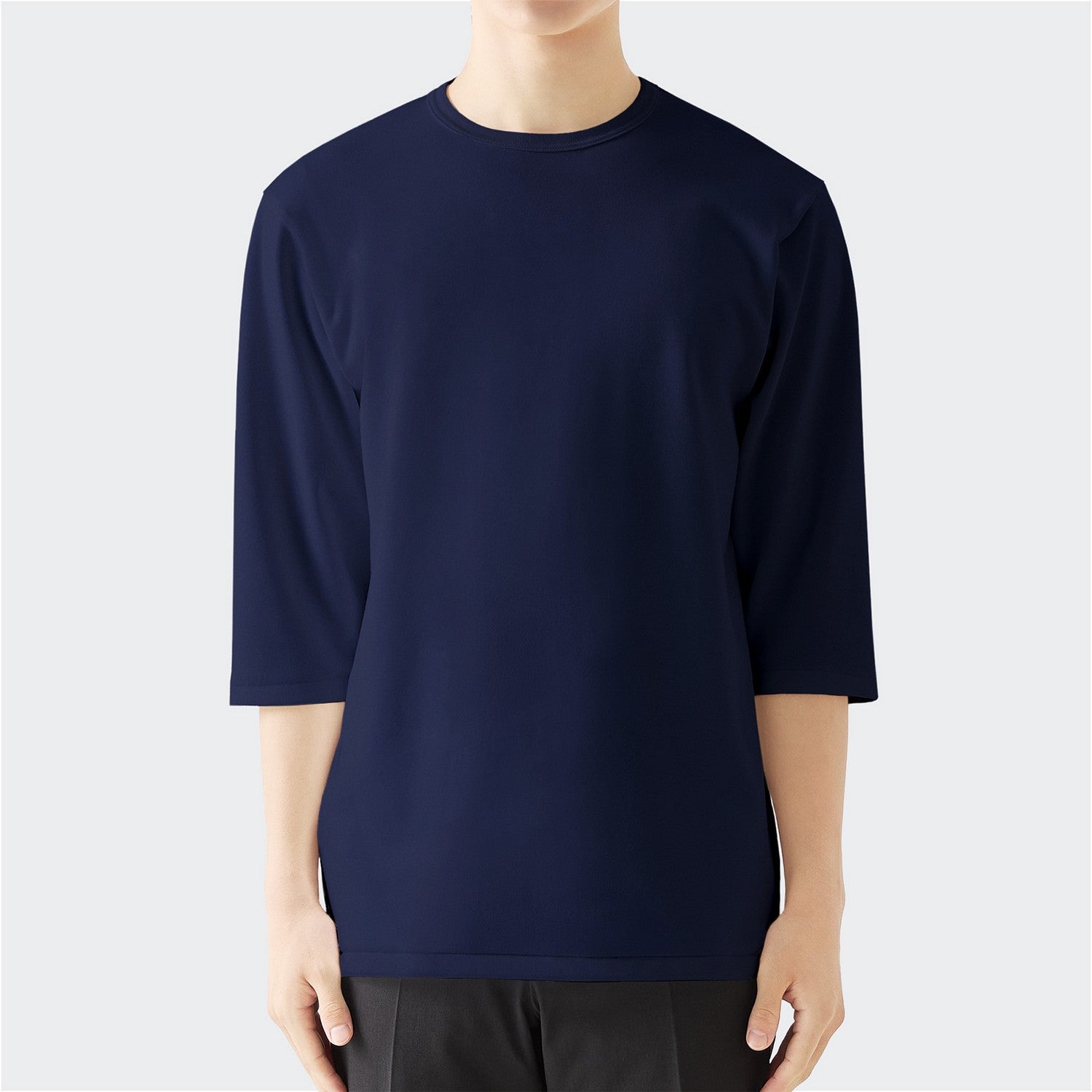 MENS ヘビー 7分袖 クルーネックTシャツ NAVY