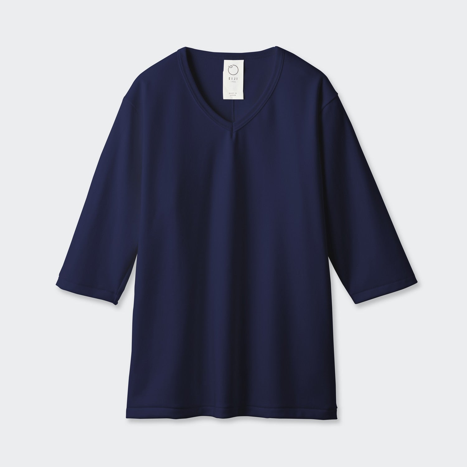 MENS ヘビー 7分袖 VネックTシャツ NAVY