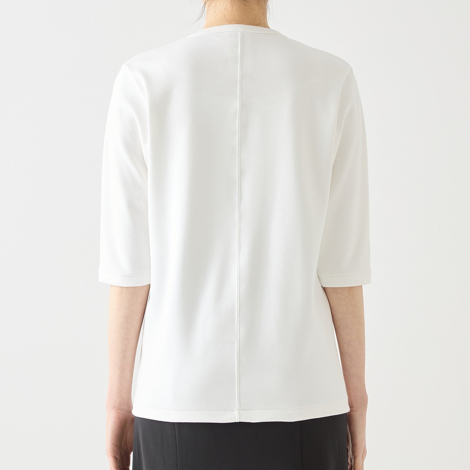 WOMENS ヘビー 7分袖 VネックTシャツ WHITE