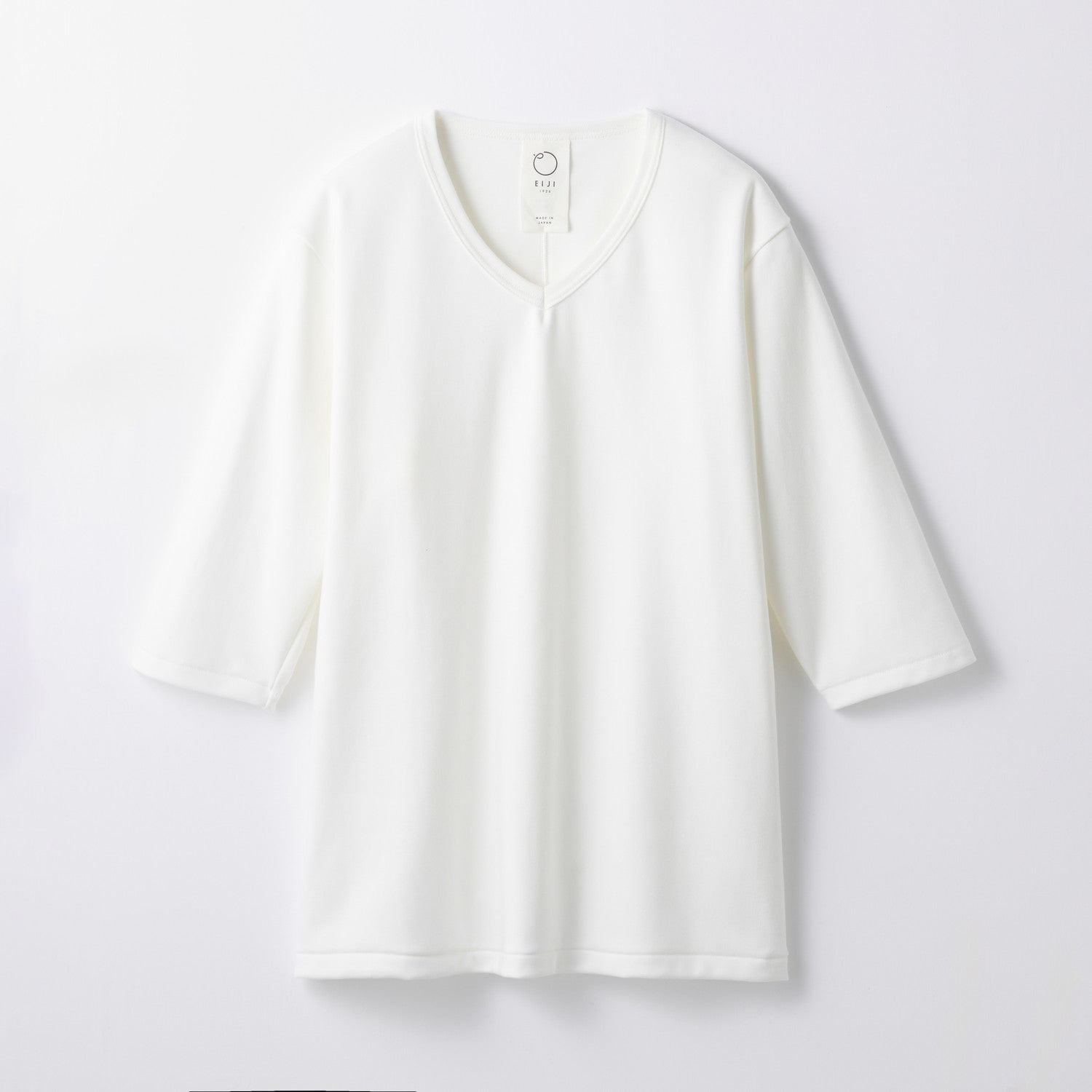 WOMENS ヘビー 7分袖 VネックTシャツ WHITE