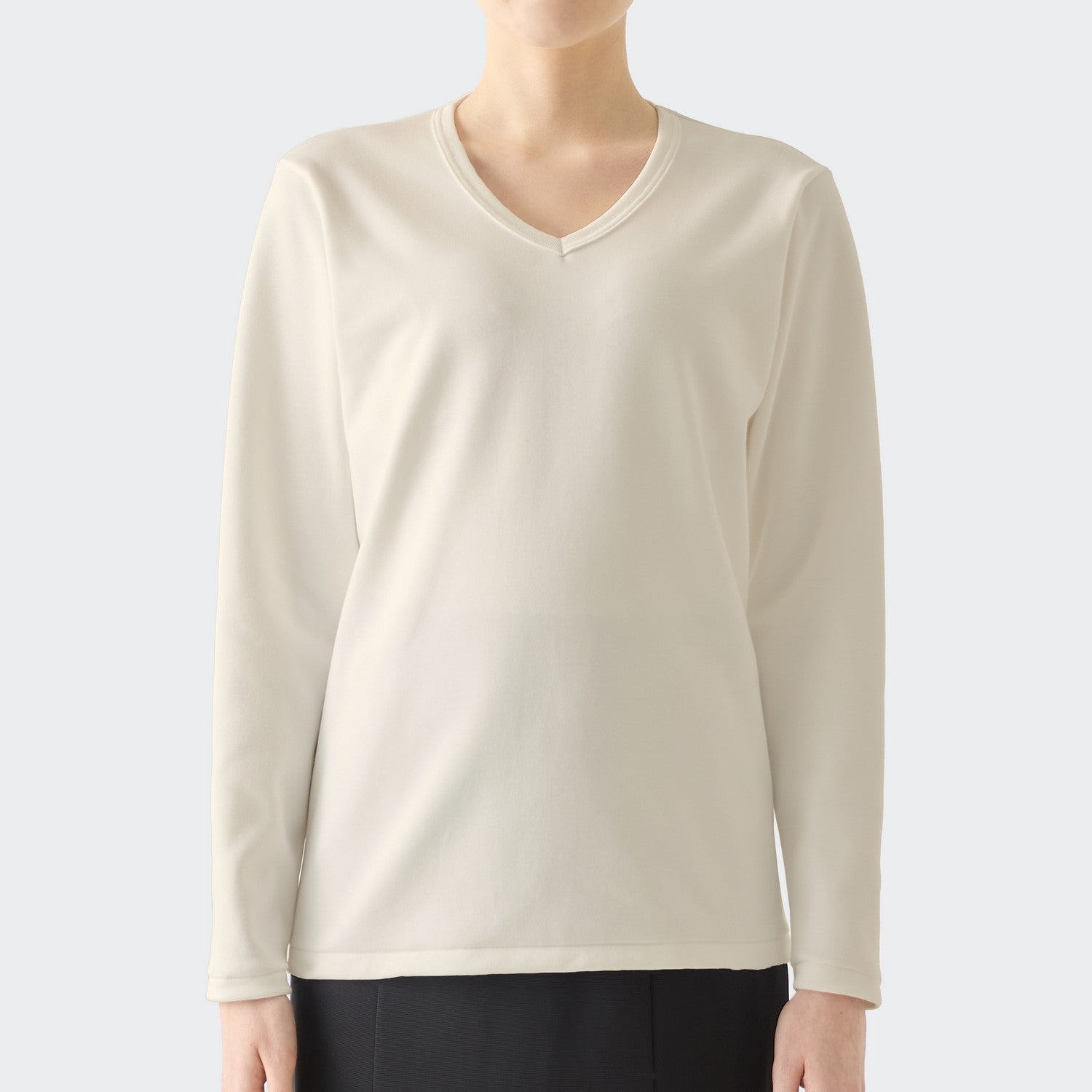 WOMENS Heavy Long Sleeve V-neck T-shirt ORGANIC