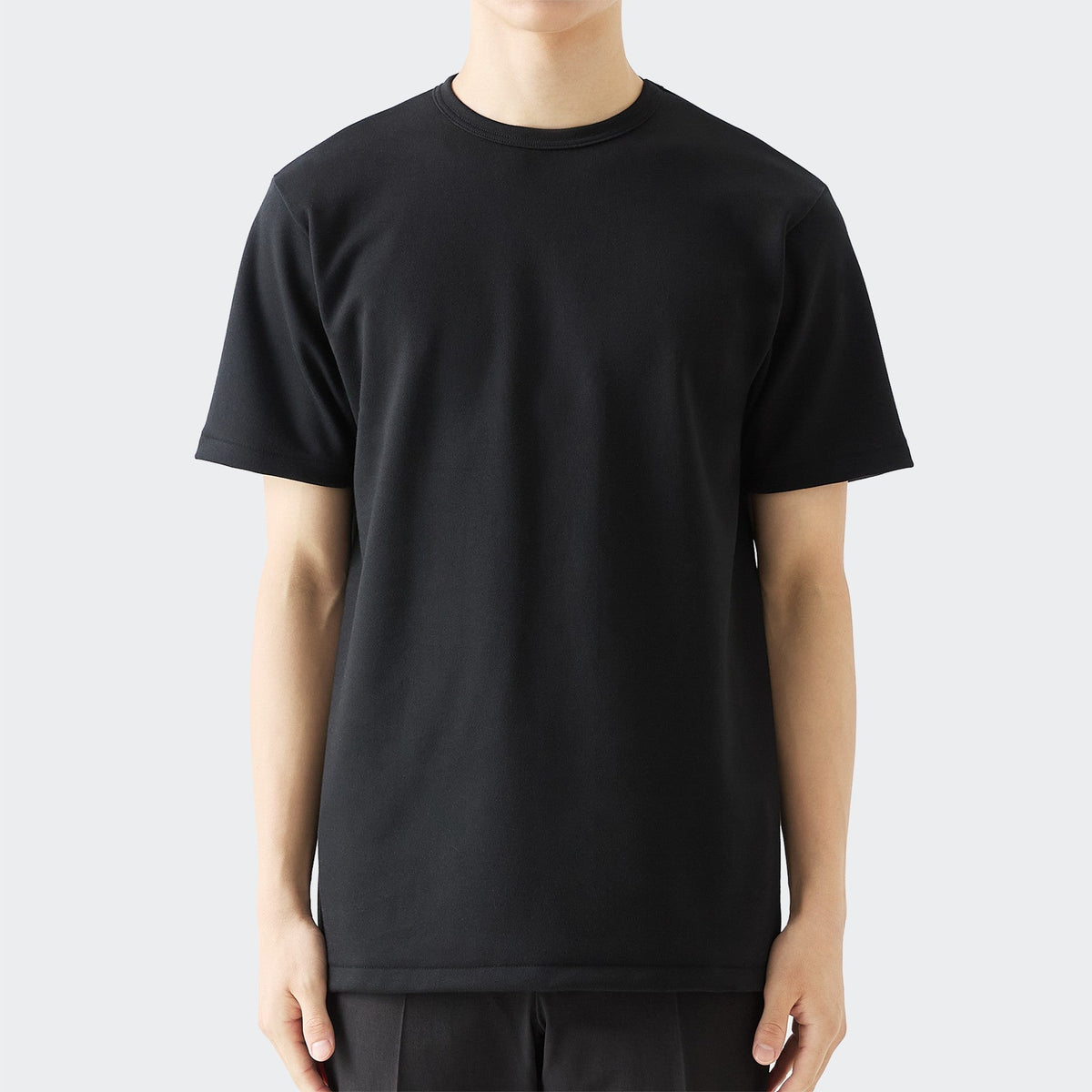 MENS ヘビー 半袖 クルーネックTシャツ BLACK | 高級無地Tシャツ専門店 